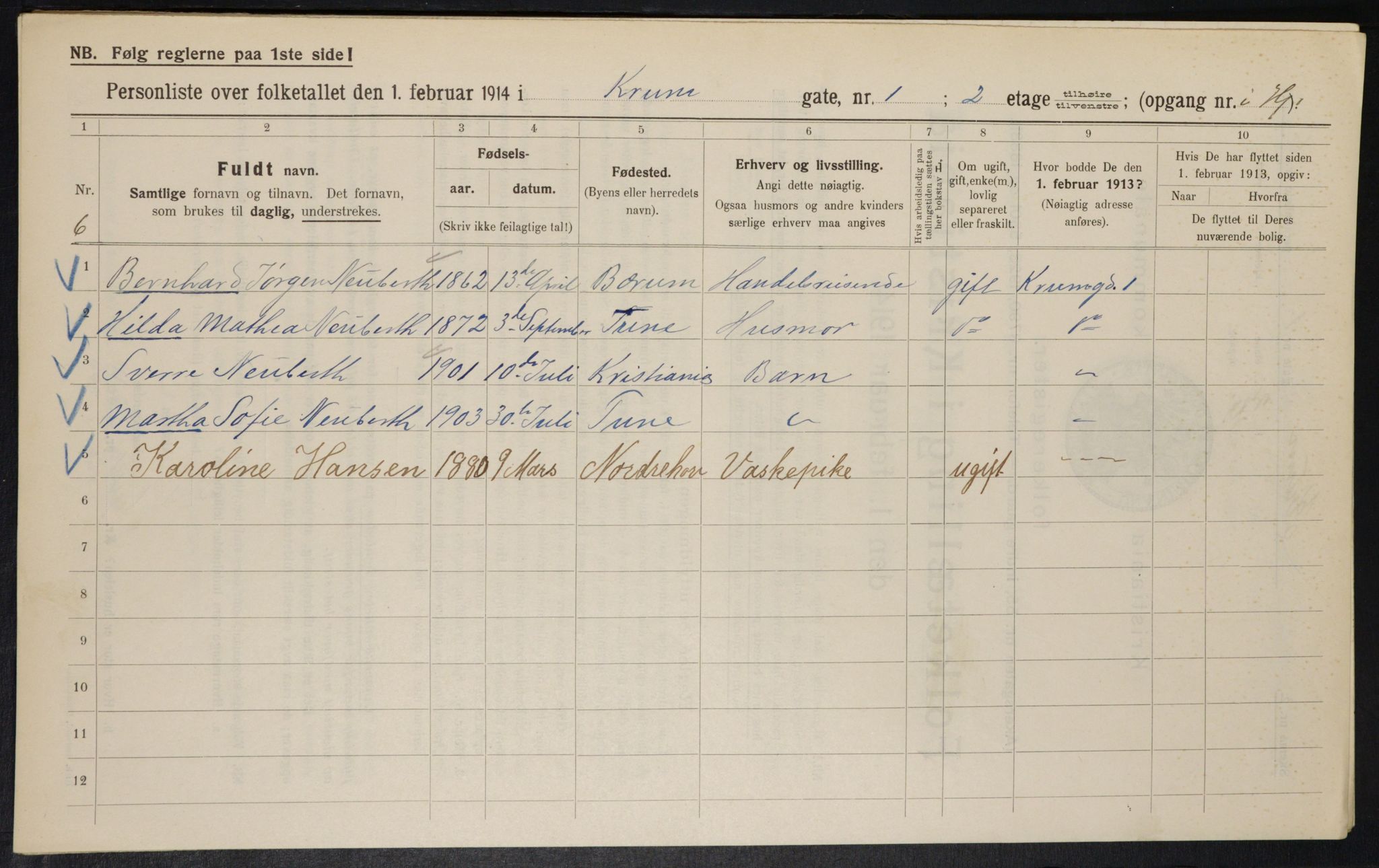 OBA, Municipal Census 1914 for Kristiania, 1914, p. 54639