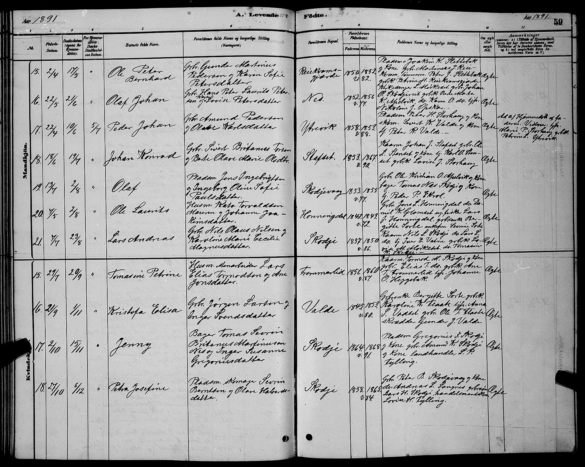Ministerialprotokoller, klokkerbøker og fødselsregistre - Møre og Romsdal, SAT/A-1454/524/L0365: Parish register (copy) no. 524C06, 1880-1899, p. 59