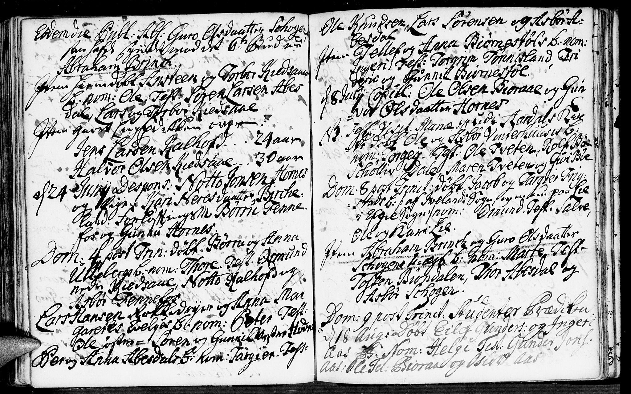 Evje sokneprestkontor, AV/SAK-1111-0008/F/Fa/Fab/L0001: Parish register (official) no. A 1, 1704-1764, p. 198-199