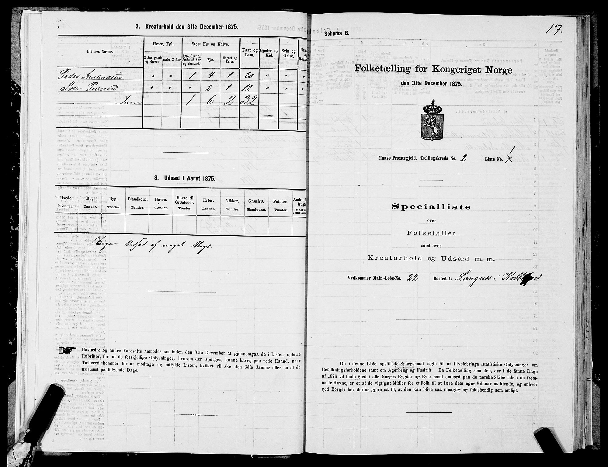 SATØ, 1875 census for 2018P Måsøy, 1875, p. 1017