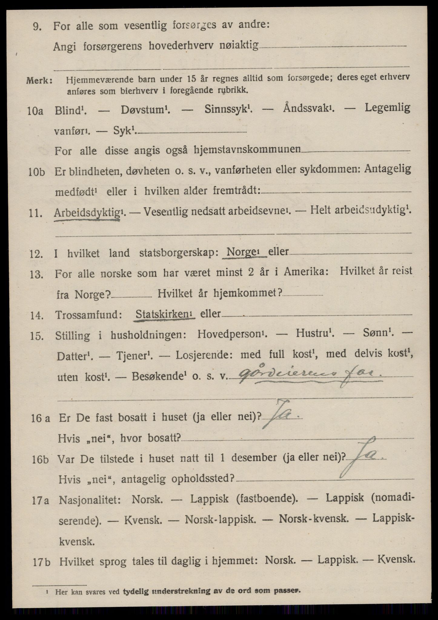 SAT, 1920 census for Hemne, 1920, p. 6129