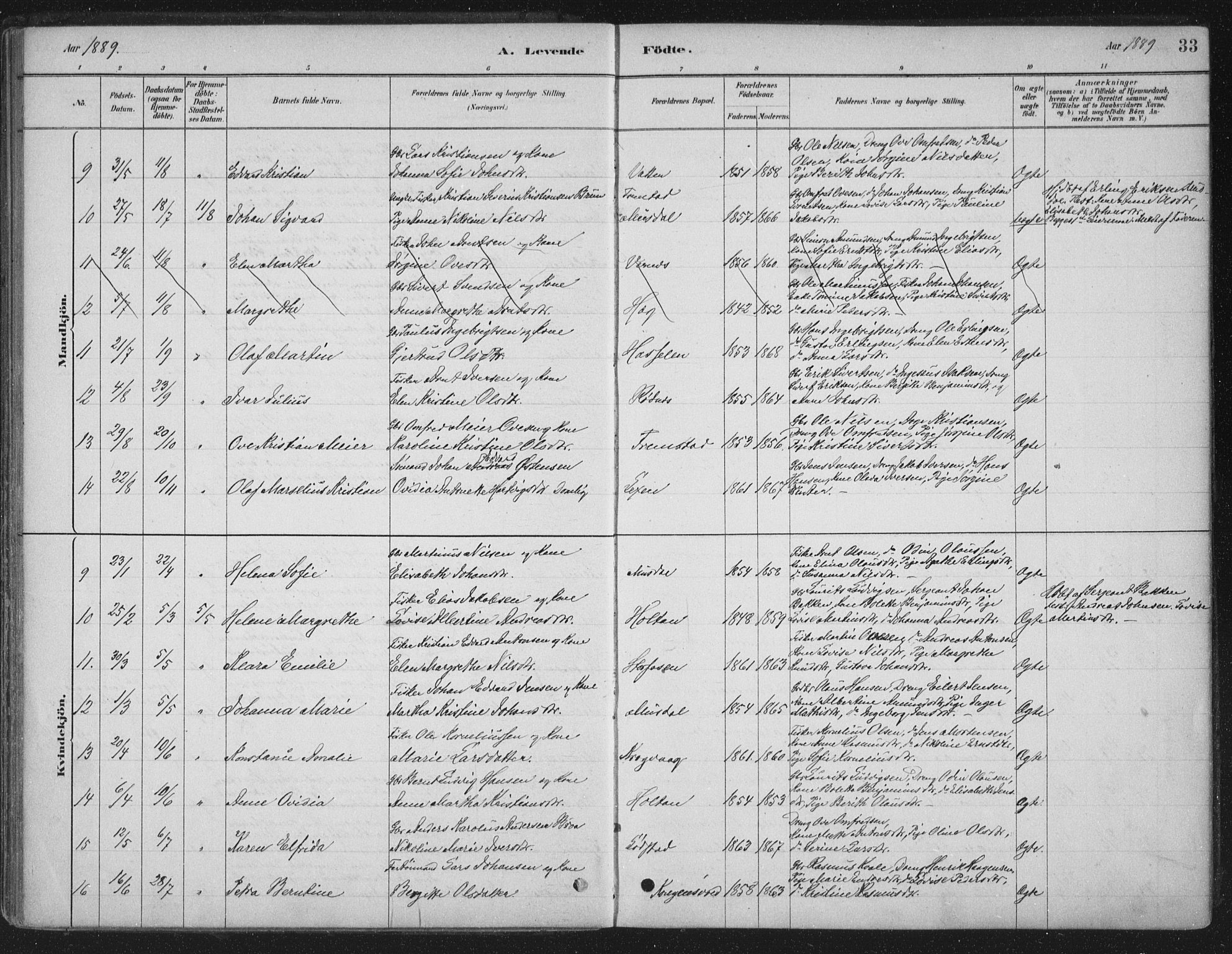 Ministerialprotokoller, klokkerbøker og fødselsregistre - Sør-Trøndelag, SAT/A-1456/662/L0755: Parish register (official) no. 662A01, 1879-1905, p. 33
