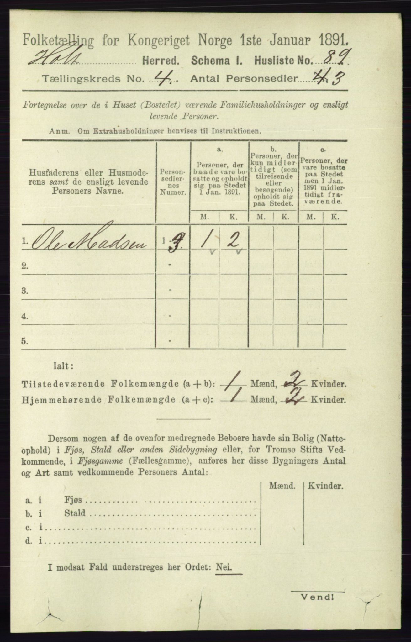 RA, 1891 census for 0914 Holt, 1891, p. 1633