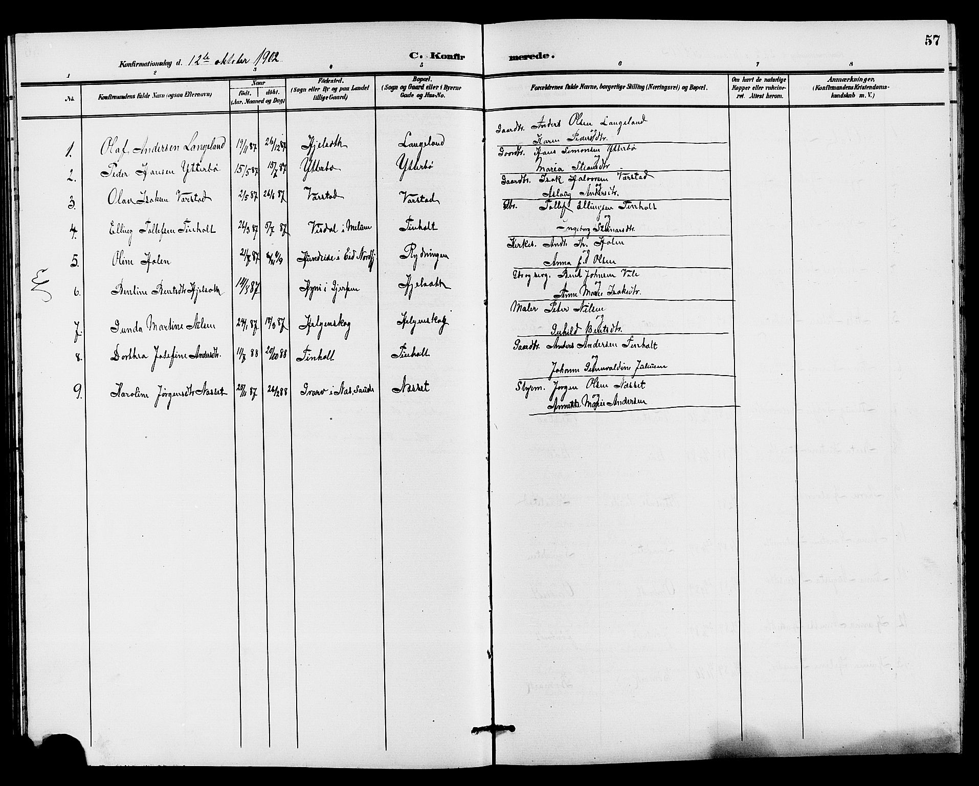 Holla kirkebøker, AV/SAKO-A-272/G/Gb/L0002: Parish register (copy) no. II 2, 1897-1913, p. 57