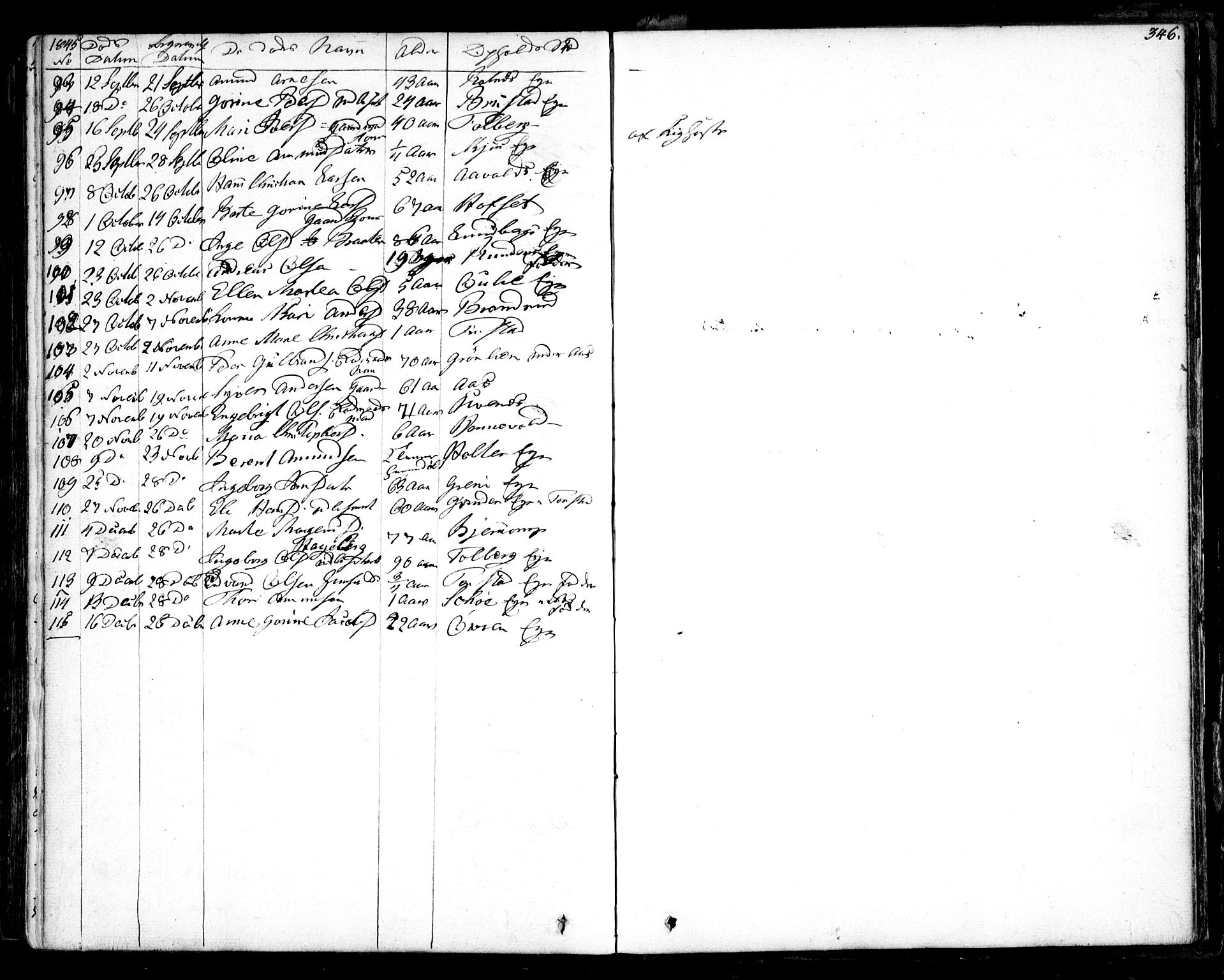 Nes prestekontor Kirkebøker, AV/SAO-A-10410/F/Fa/L0006: Parish register (official) no. I 6, 1833-1845, p. 346