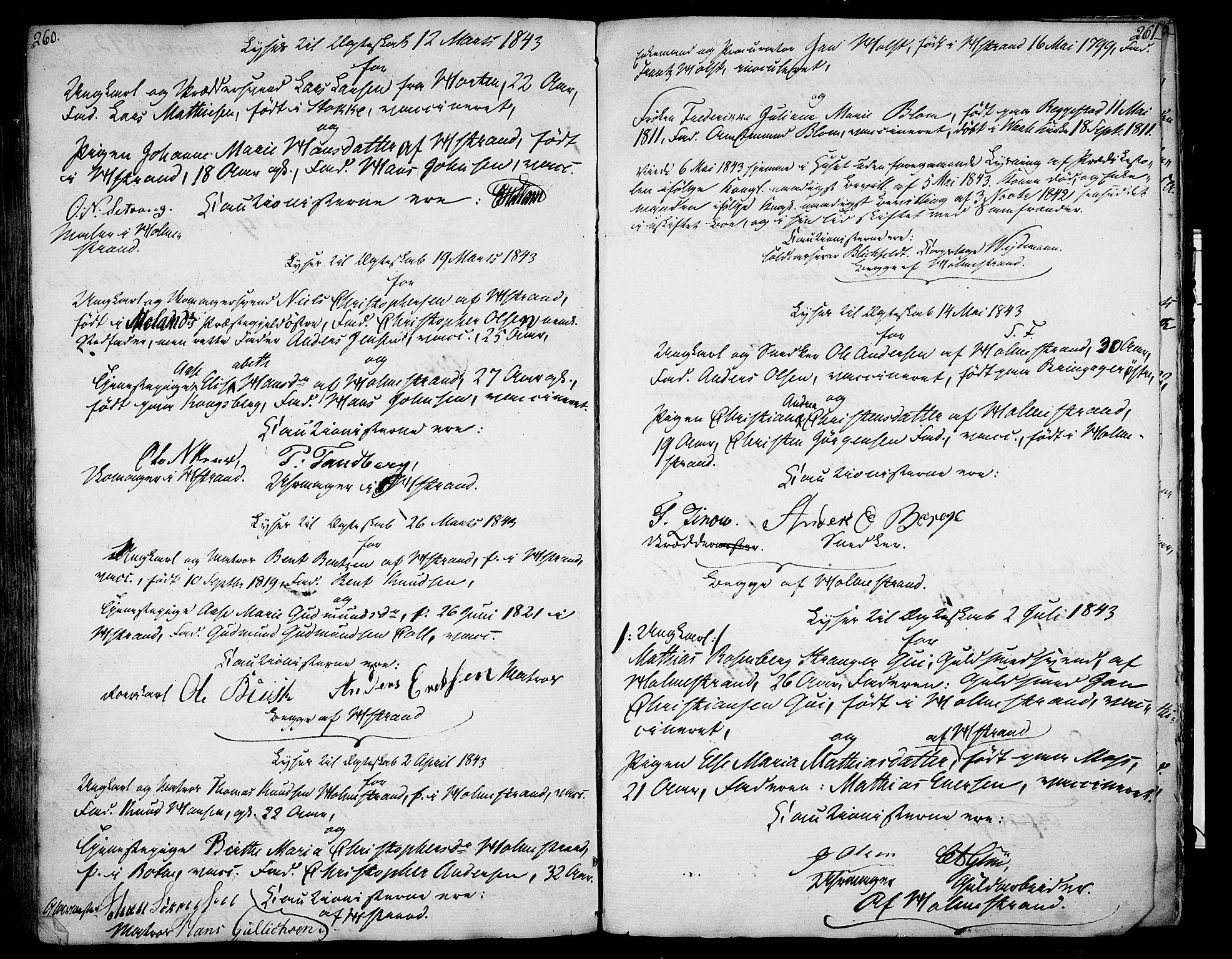 Botne kirkebøker, SAKO/A-340/F/Fa/L0003: Parish register (official) no. I 3 /1, 1792-1844, p. 260-261