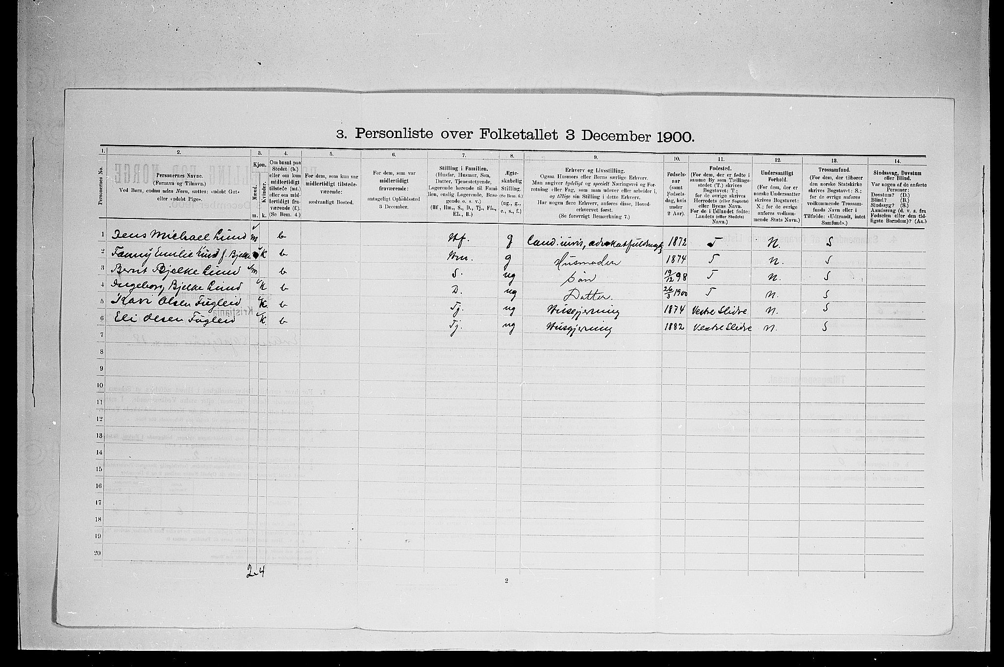 SAO, 1900 census for Kristiania, 1900, p. 21033