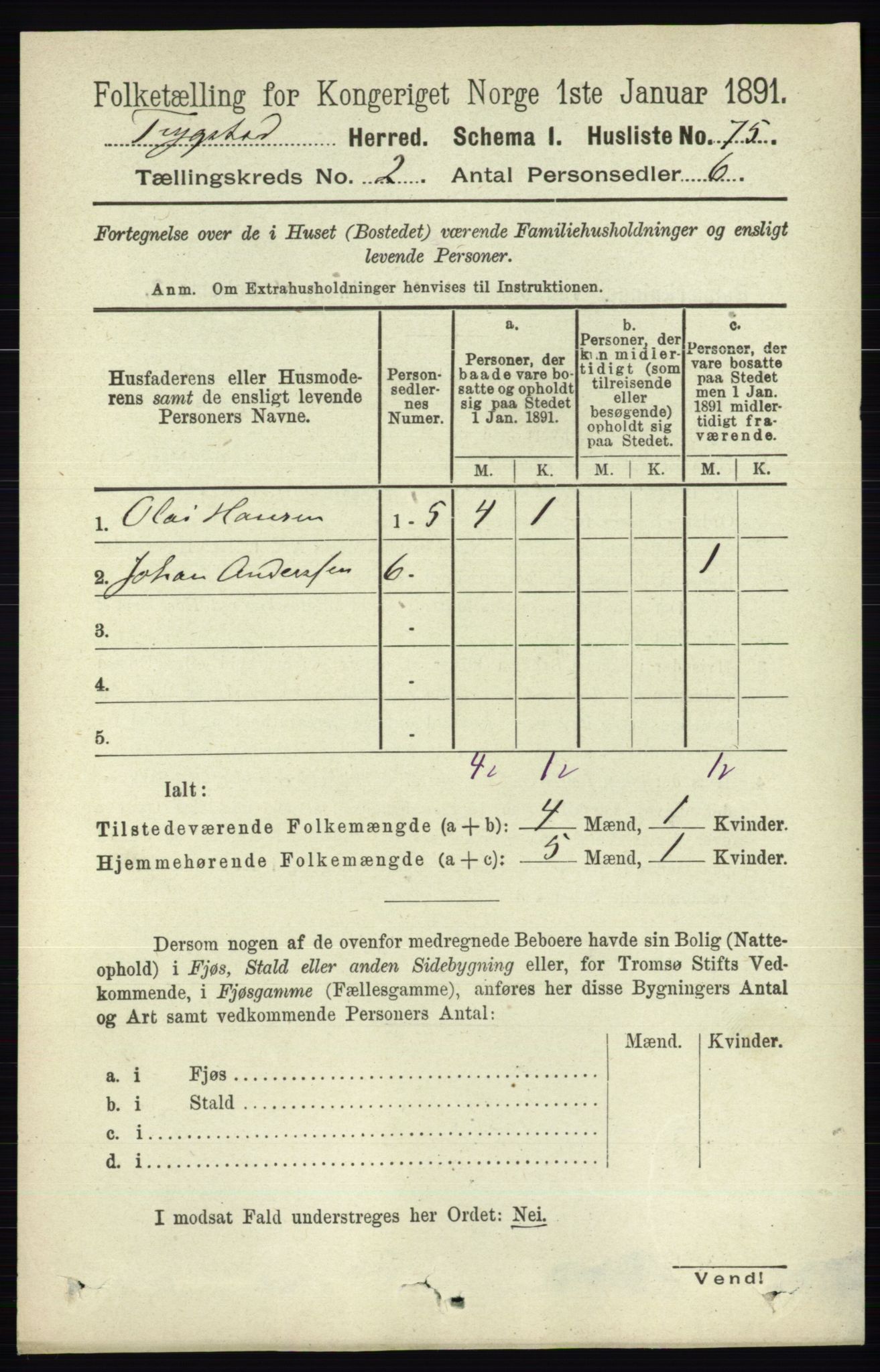 RA, 1891 Census for 0122 Trøgstad, 1891, p. 545