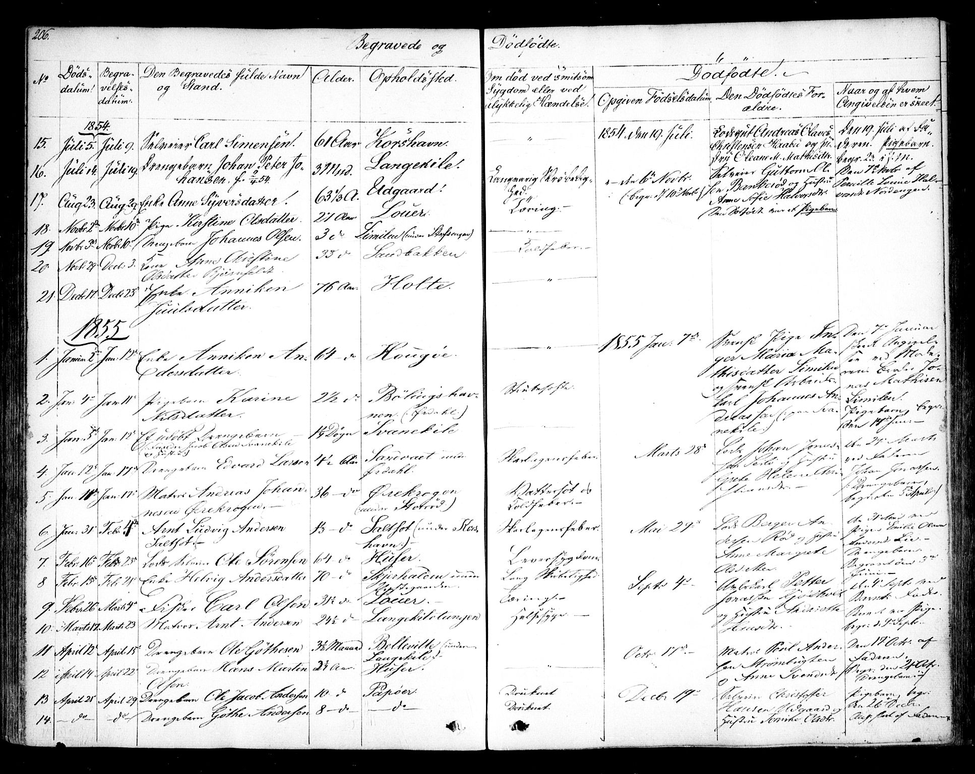 Hvaler prestekontor Kirkebøker, SAO/A-2001/F/Fa/L0006: Parish register (official) no. I 6, 1846-1863, p. 206