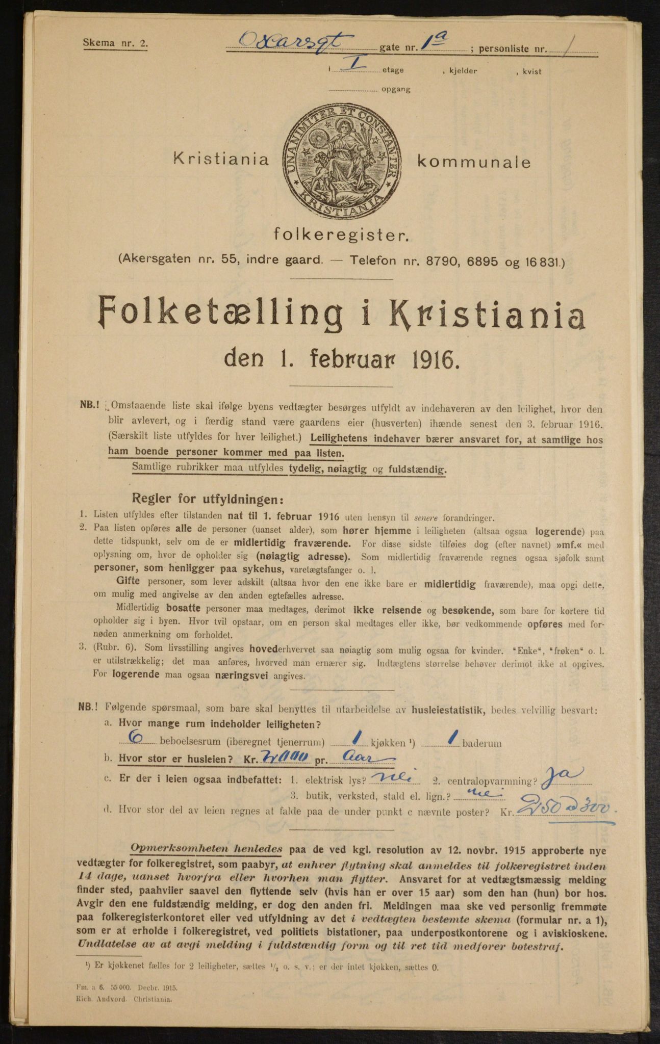 OBA, Municipal Census 1916 for Kristiania, 1916, p. 77963