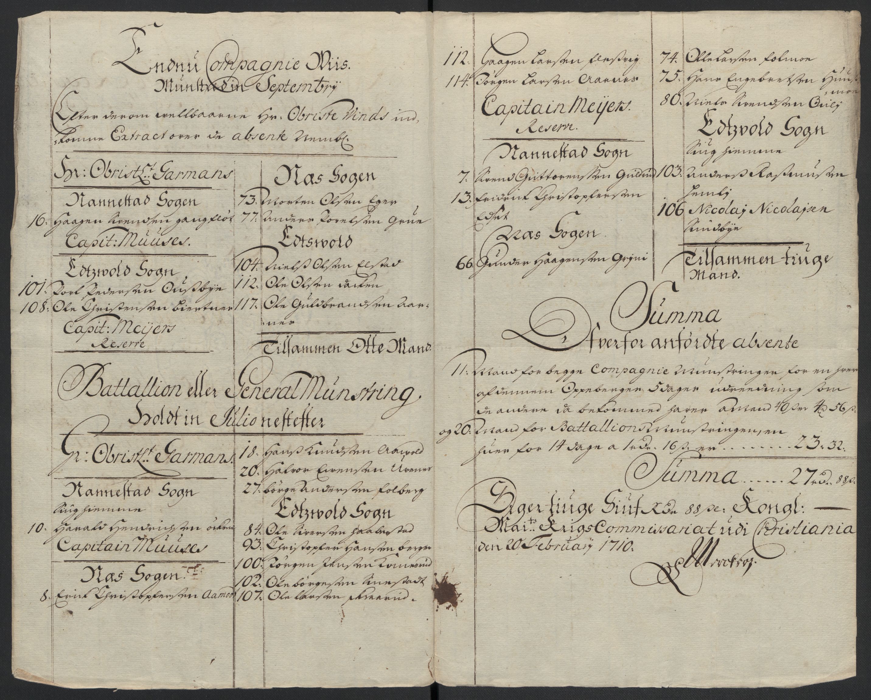 Rentekammeret inntil 1814, Reviderte regnskaper, Fogderegnskap, AV/RA-EA-4092/R12/L0720: Fogderegnskap Øvre Romerike, 1710-1711, p. 147