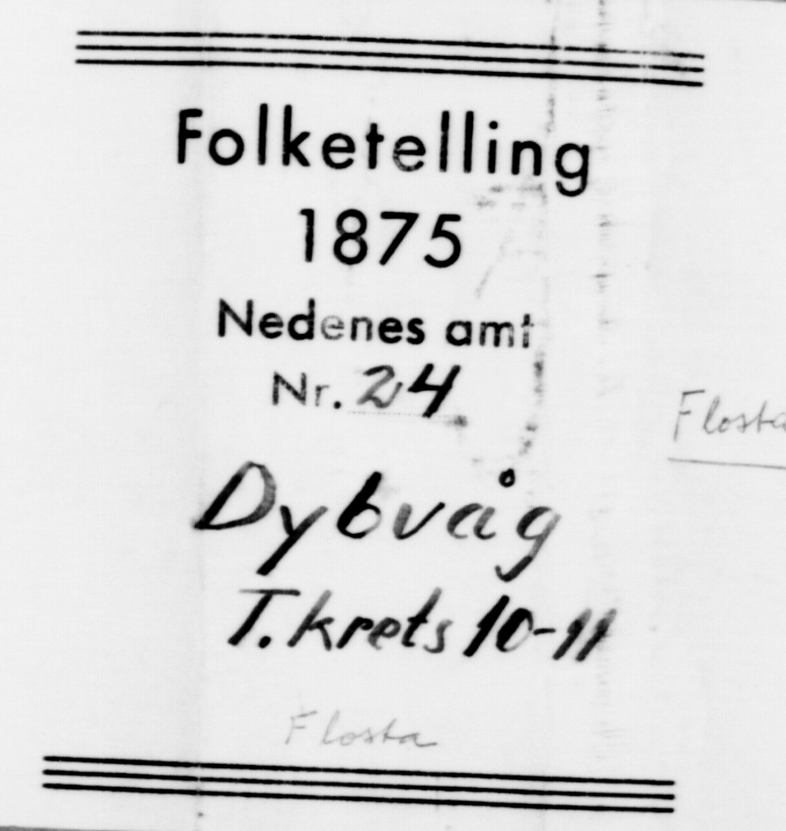 SAK, 1875 census for 0915P Dypvåg, 1875, p. 1305