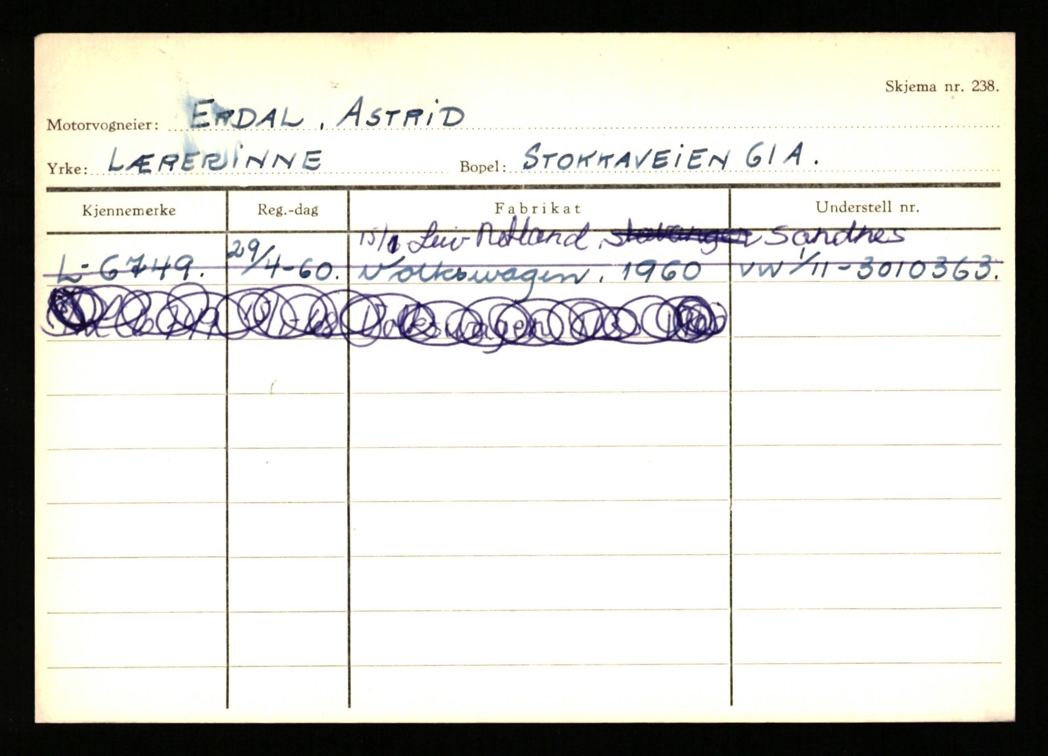 Stavanger trafikkstasjon, AV/SAST-A-101942/0/H/L0008: Eraker - Fjellstad, 1930-1971, p. 7