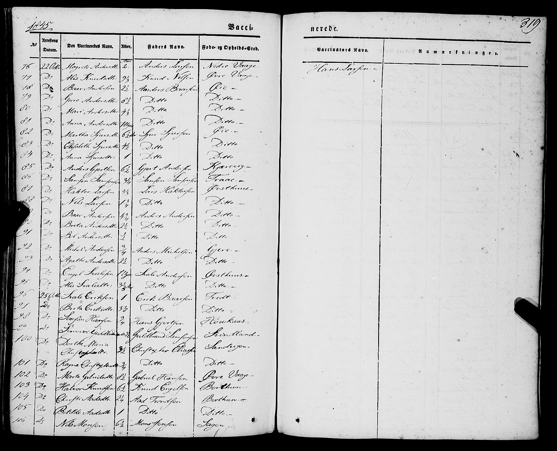 Strandebarm sokneprestembete, AV/SAB-A-78401/H/Haa: Parish register (official) no. A 7, 1844-1872, p. 319