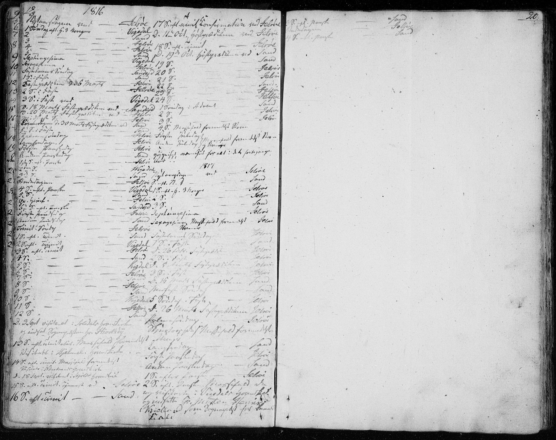 Jelsa sokneprestkontor, SAST/A-101842/01/IV: Parish register (official) no. A 4, 1796-1816, p. 19-20