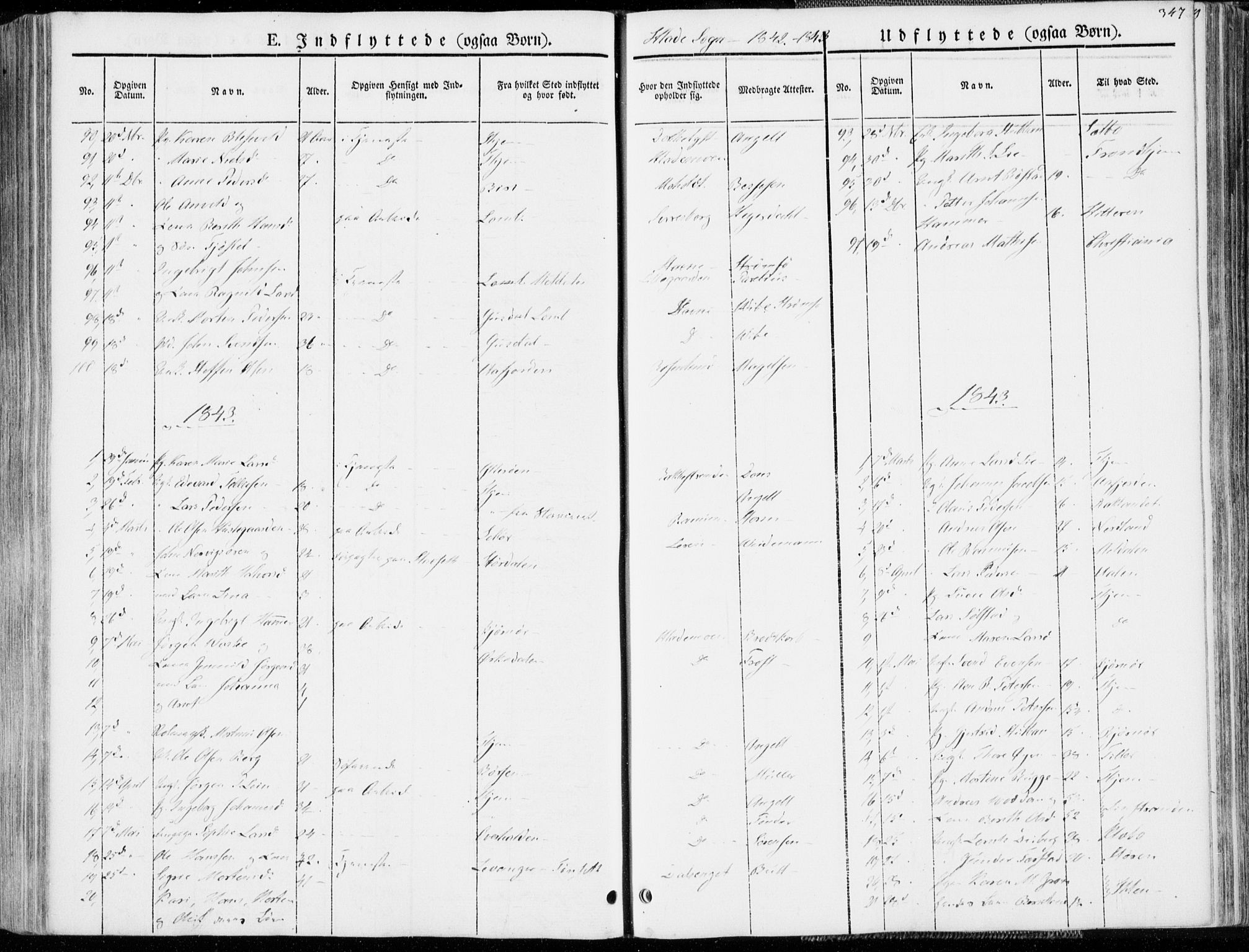 Ministerialprotokoller, klokkerbøker og fødselsregistre - Sør-Trøndelag, AV/SAT-A-1456/606/L0290: Parish register (official) no. 606A05, 1841-1847, p. 347