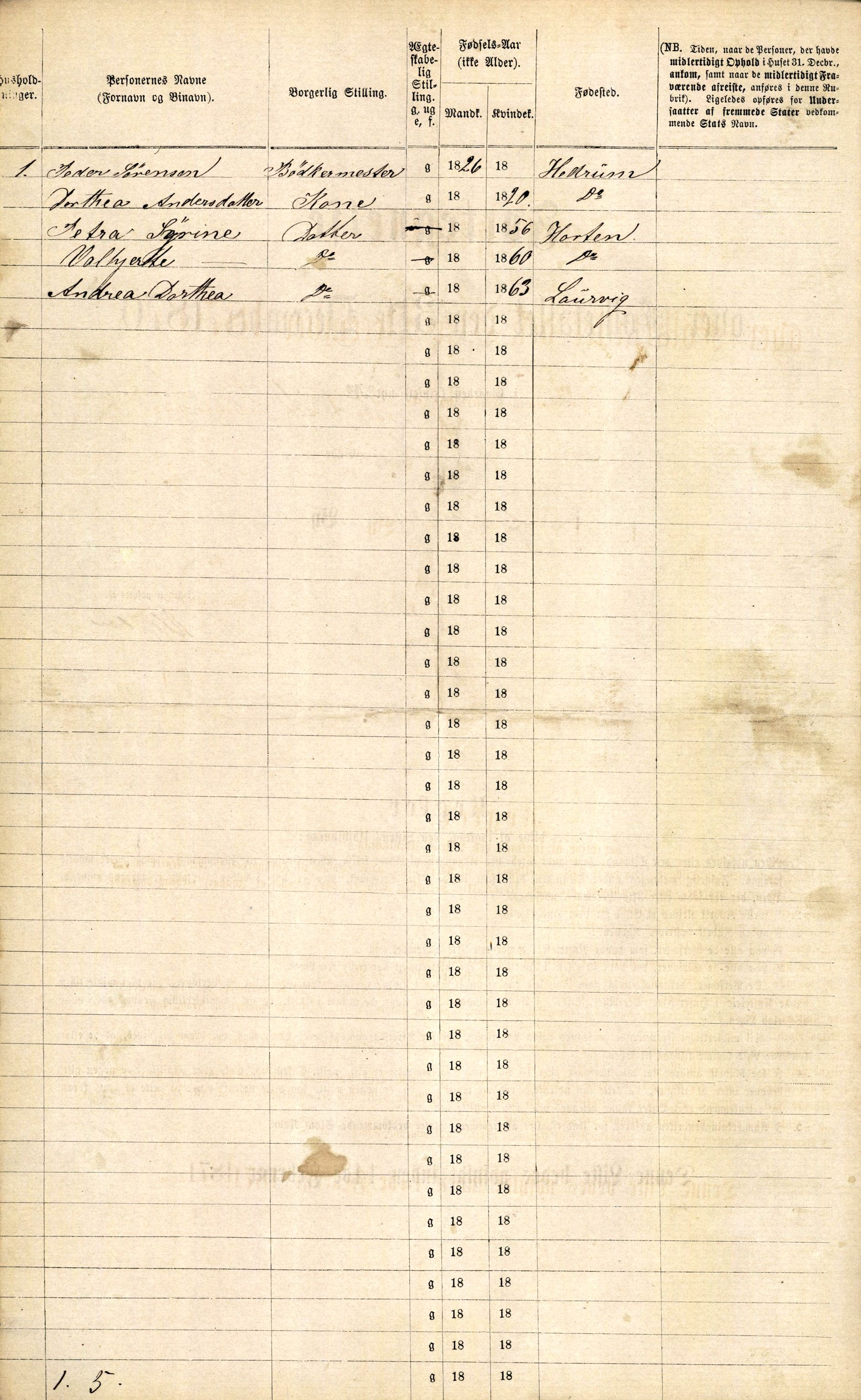 RA, 1870 census for 0707 Larvik, 1870, p. 624