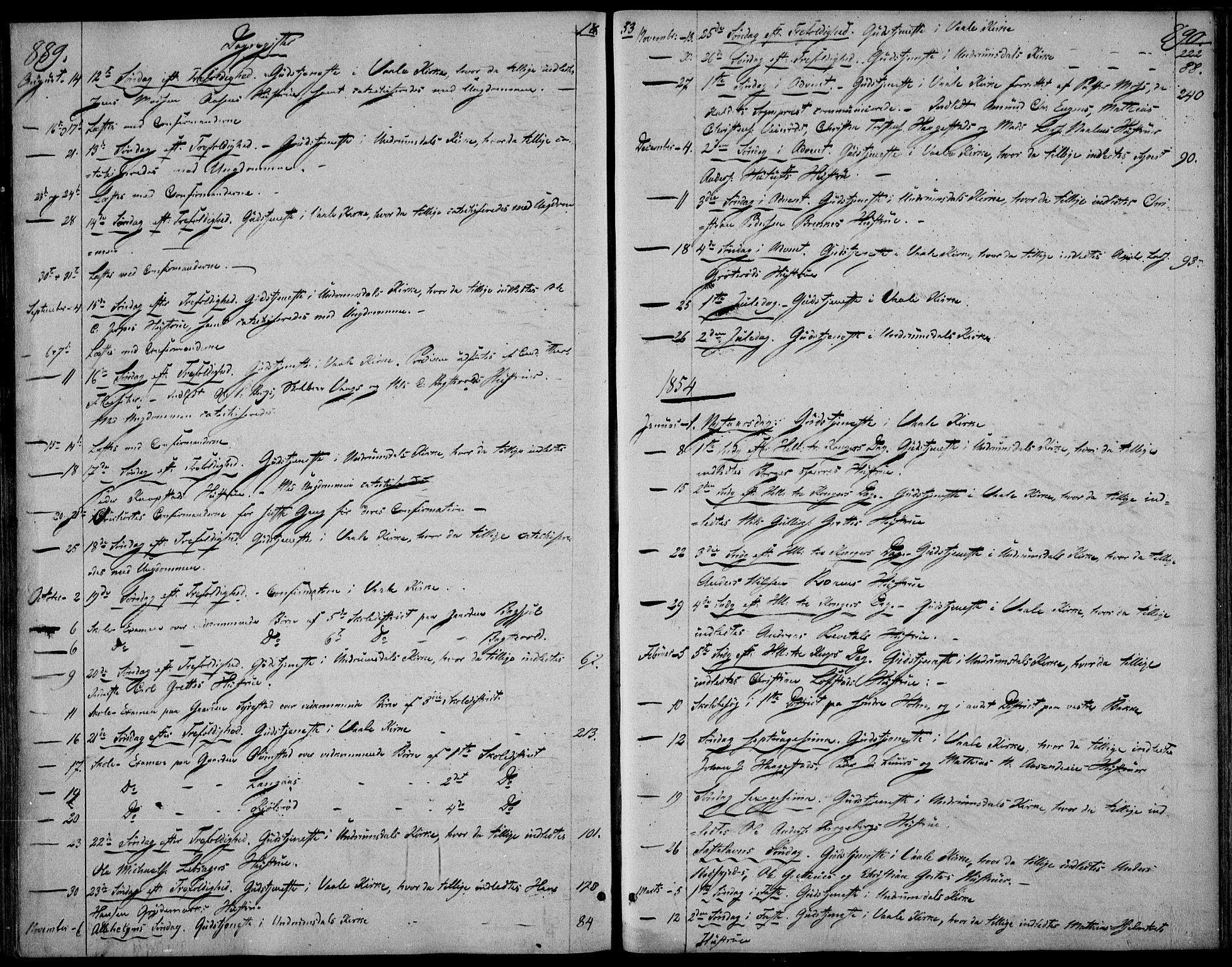 Våle kirkebøker, SAKO/A-334/F/Fa/L0009b: Parish register (official) no. I 9B, 1841-1860, p. 889-890