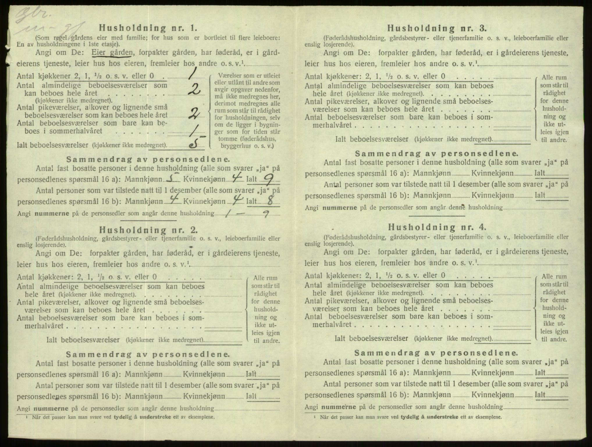 SAB, 1920 census for Gloppen, 1920, p. 786