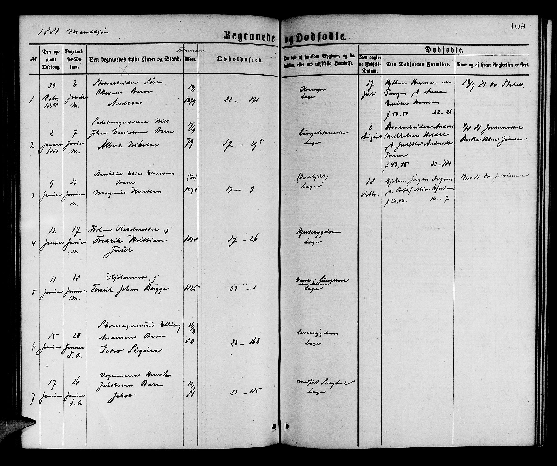 Korskirken sokneprestembete, SAB/A-76101/H/Hab: Parish register (copy) no. E 3, 1871-1883, p. 109