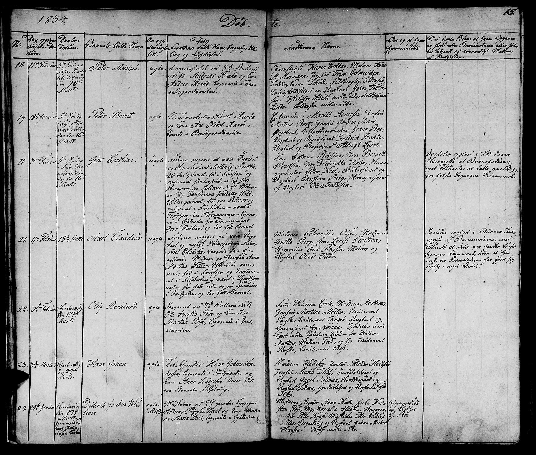 Ministerialprotokoller, klokkerbøker og fødselsregistre - Sør-Trøndelag, AV/SAT-A-1456/602/L0136: Parish register (copy) no. 602C04, 1833-1845, p. 15