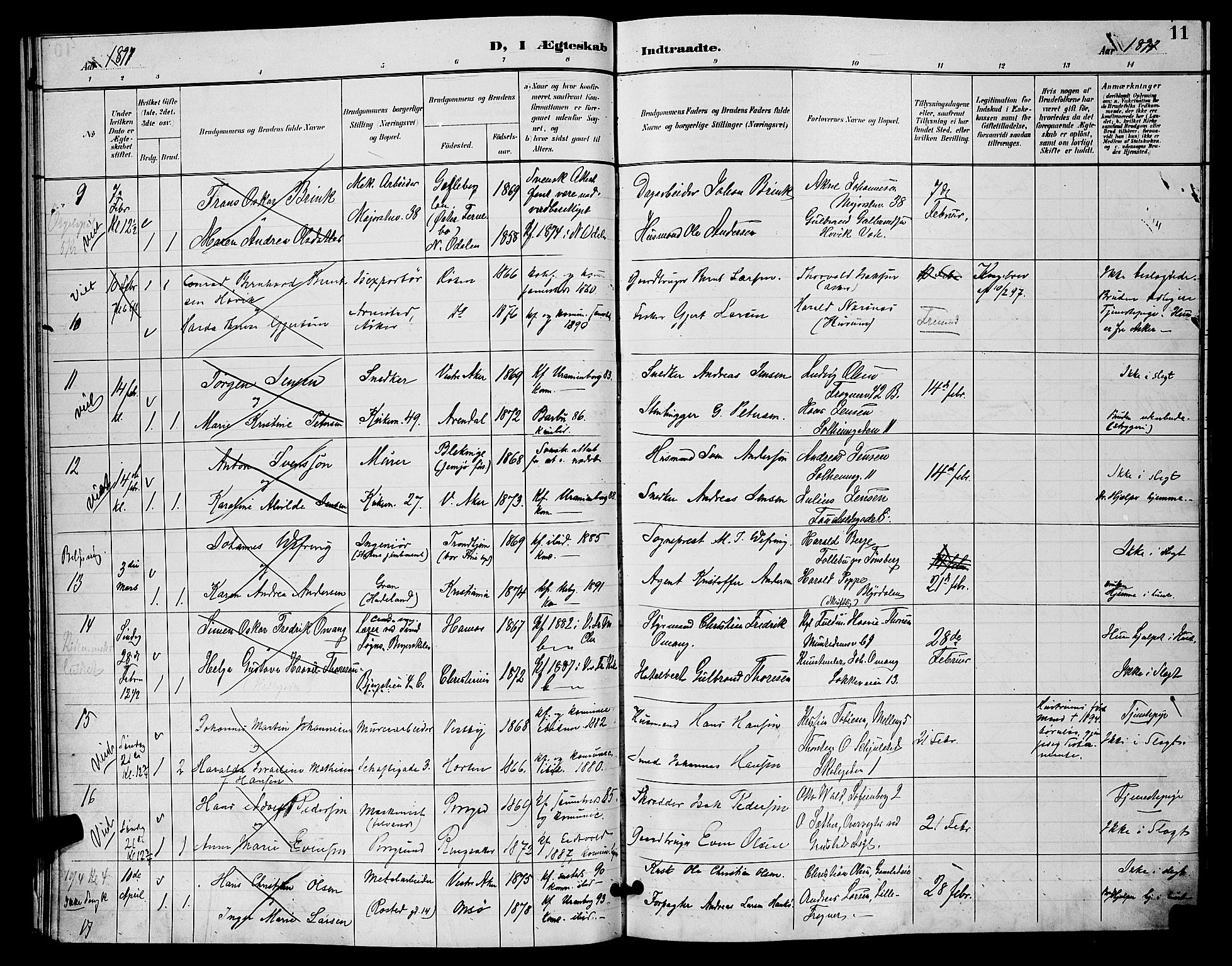 Uranienborg prestekontor Kirkebøker, AV/SAO-A-10877/H/Ha/L0003: Banns register no. I 3, 1896-1901, p. 11
