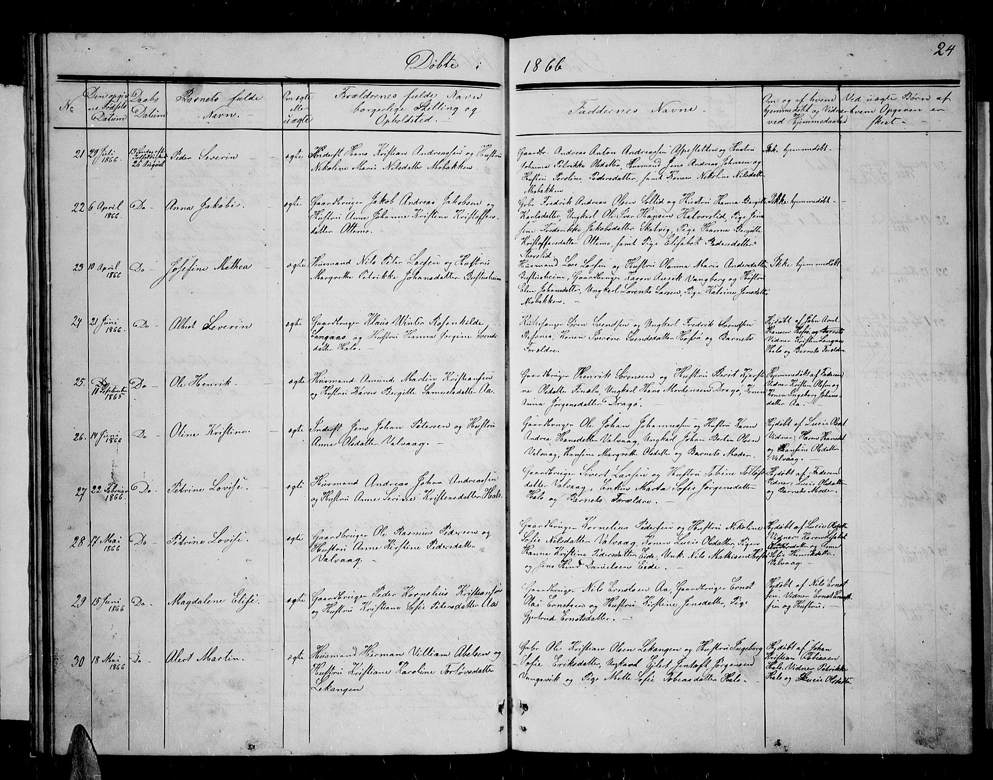 Tranøy sokneprestkontor, AV/SATØ-S-1313/I/Ia/Iab/L0003klokker: Parish register (copy) no. 3, 1861-1887, p. 24