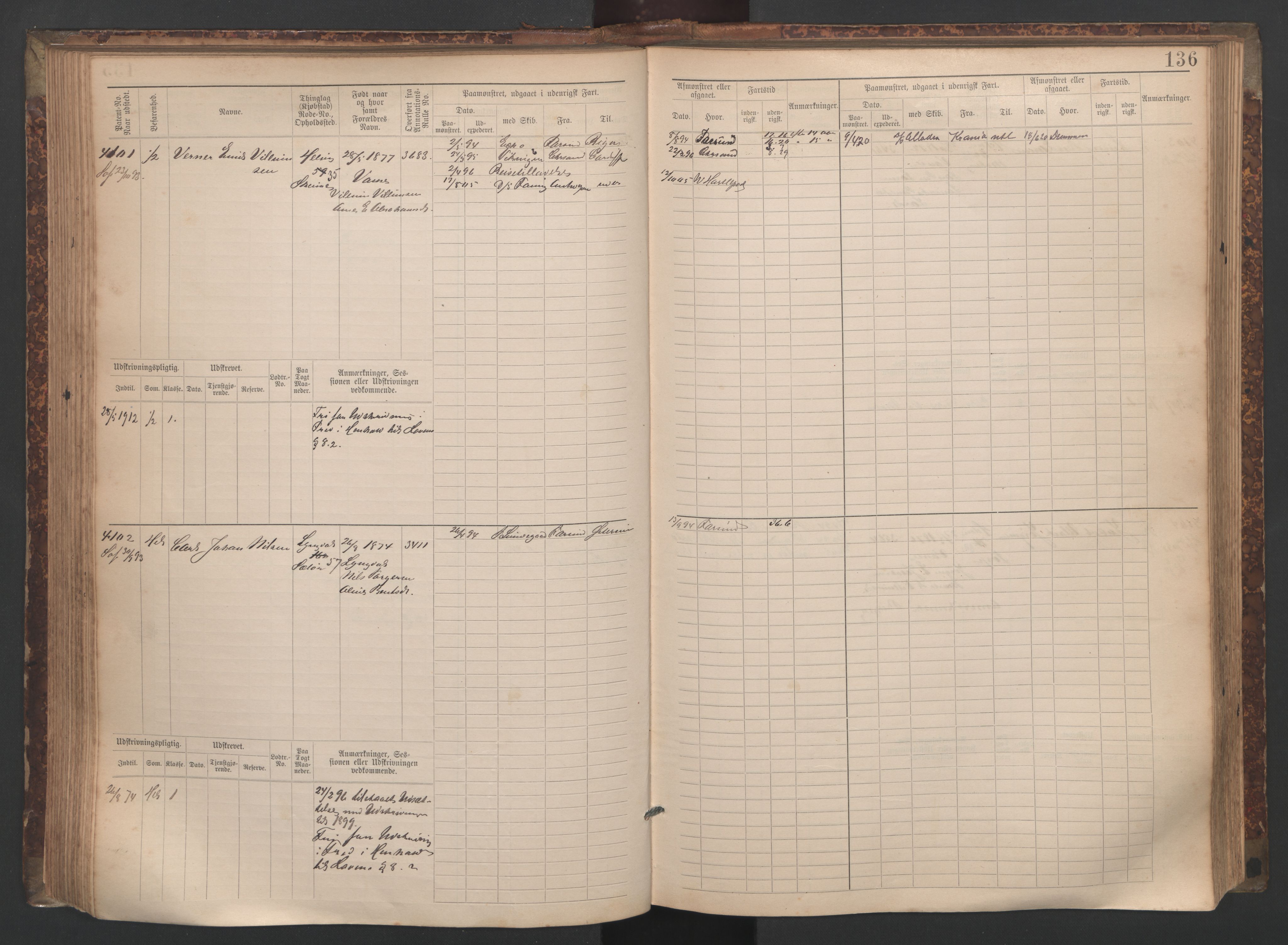 Farsund mønstringskrets, AV/SAK-2031-0017/F/Fb/L0020: Hovedrulle nr 3833-4506, Z-12, 1890-1930, p. 147