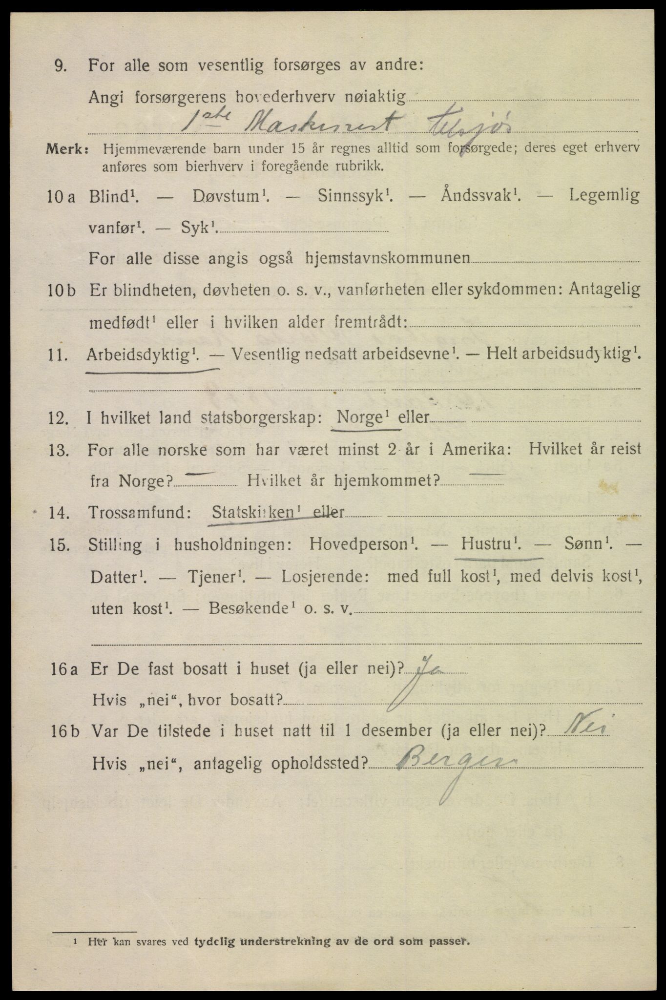 SAK, 1920 census for Flekkefjord, 1920, p. 5125