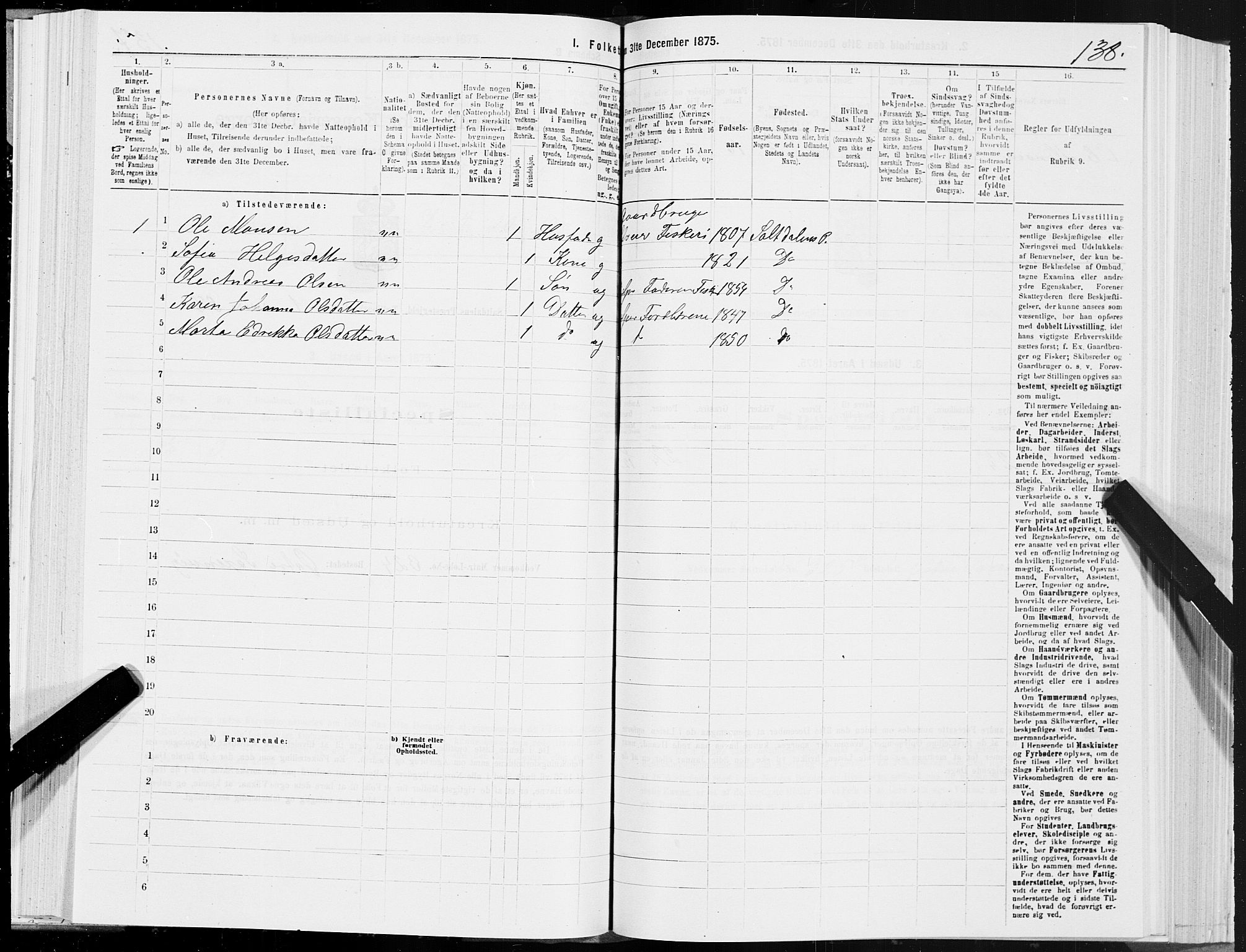 SAT, 1875 census for 1840P Saltdal, 1875, p. 1138