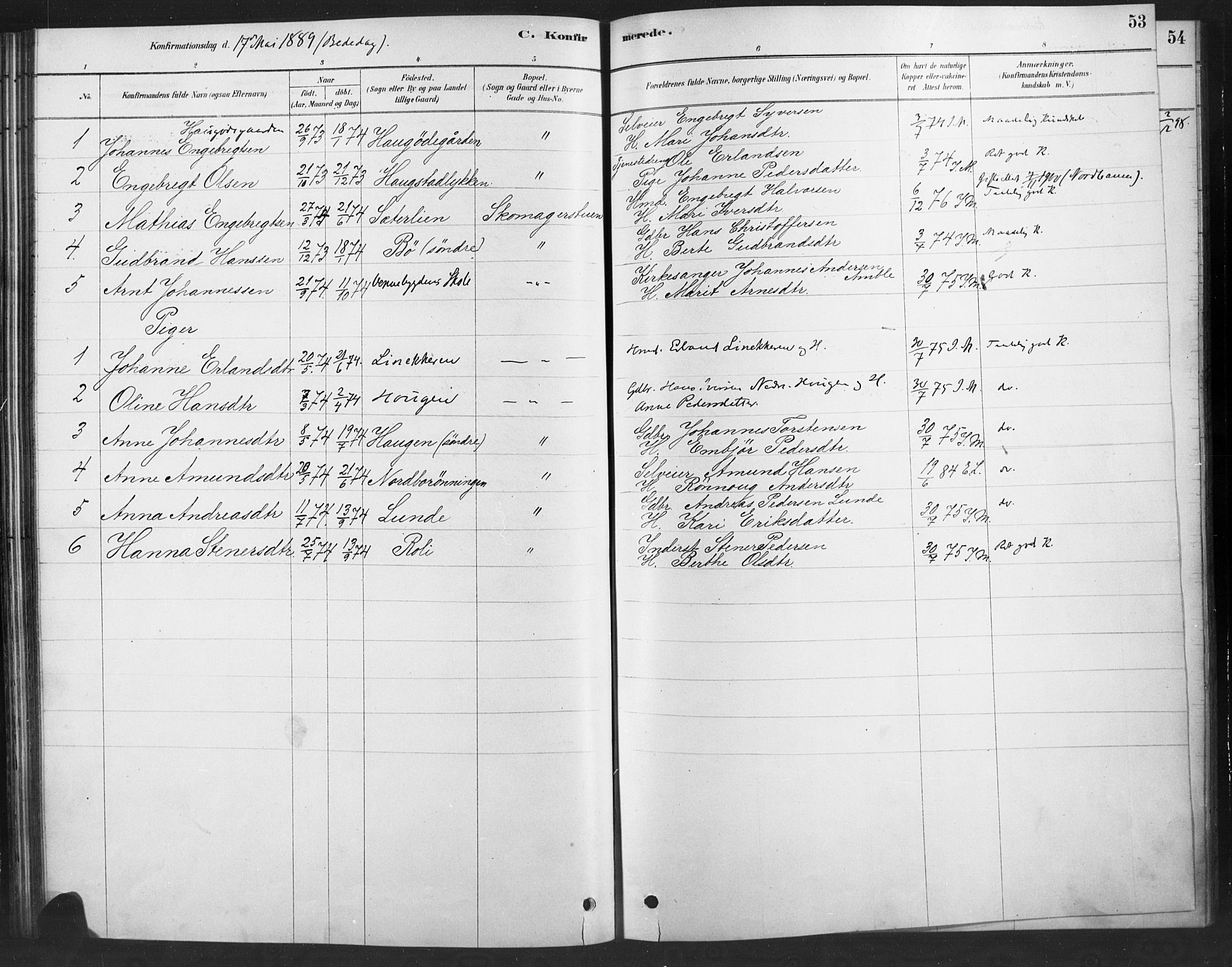 Ringebu prestekontor, SAH/PREST-082/H/Ha/Haa/L0010: Parish register (official) no. 10, 1878-1898, p. 53