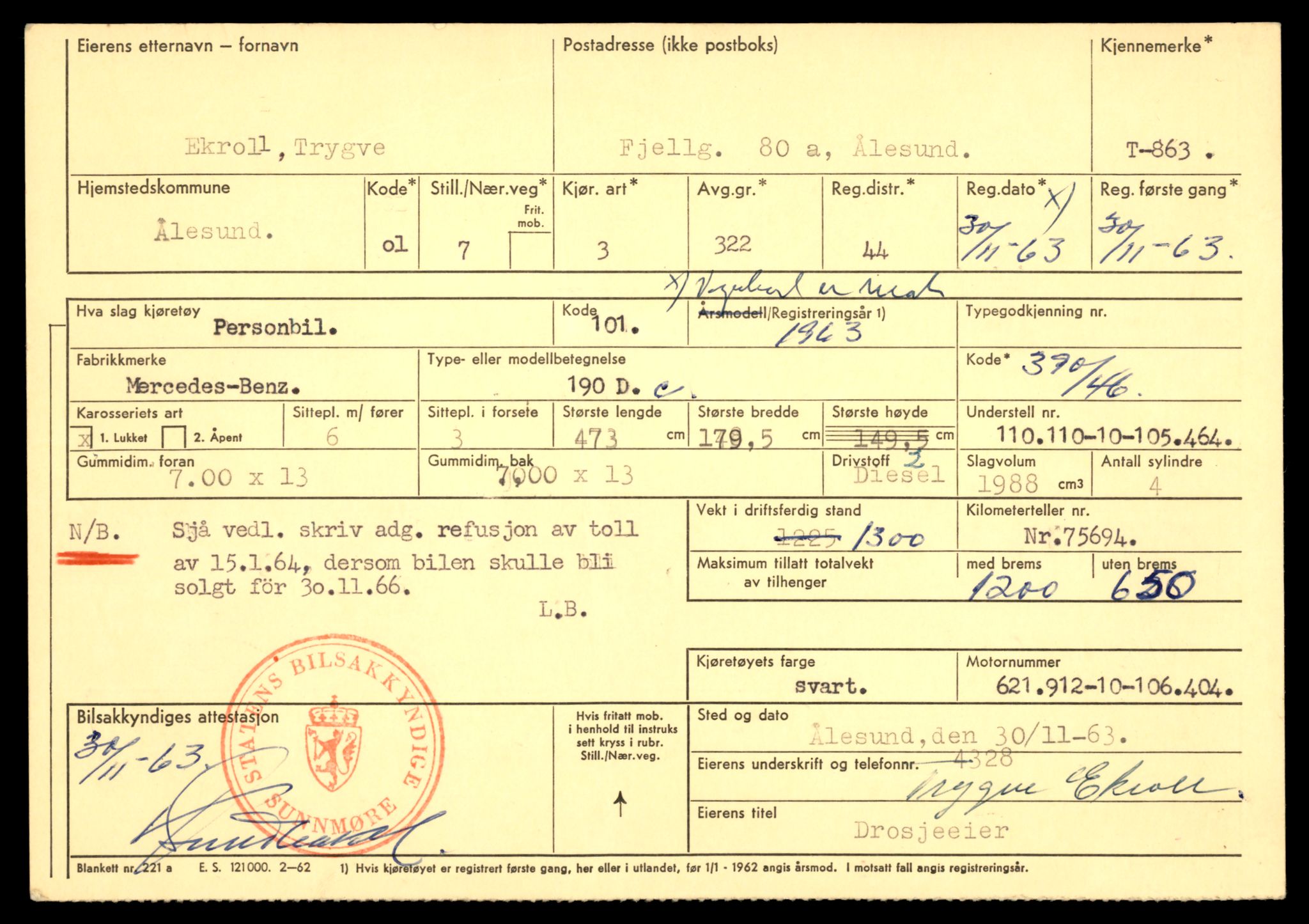 Møre og Romsdal vegkontor - Ålesund trafikkstasjon, AV/SAT-A-4099/F/Fe/L0008: Registreringskort for kjøretøy T 747 - T 894, 1927-1998, p. 2618