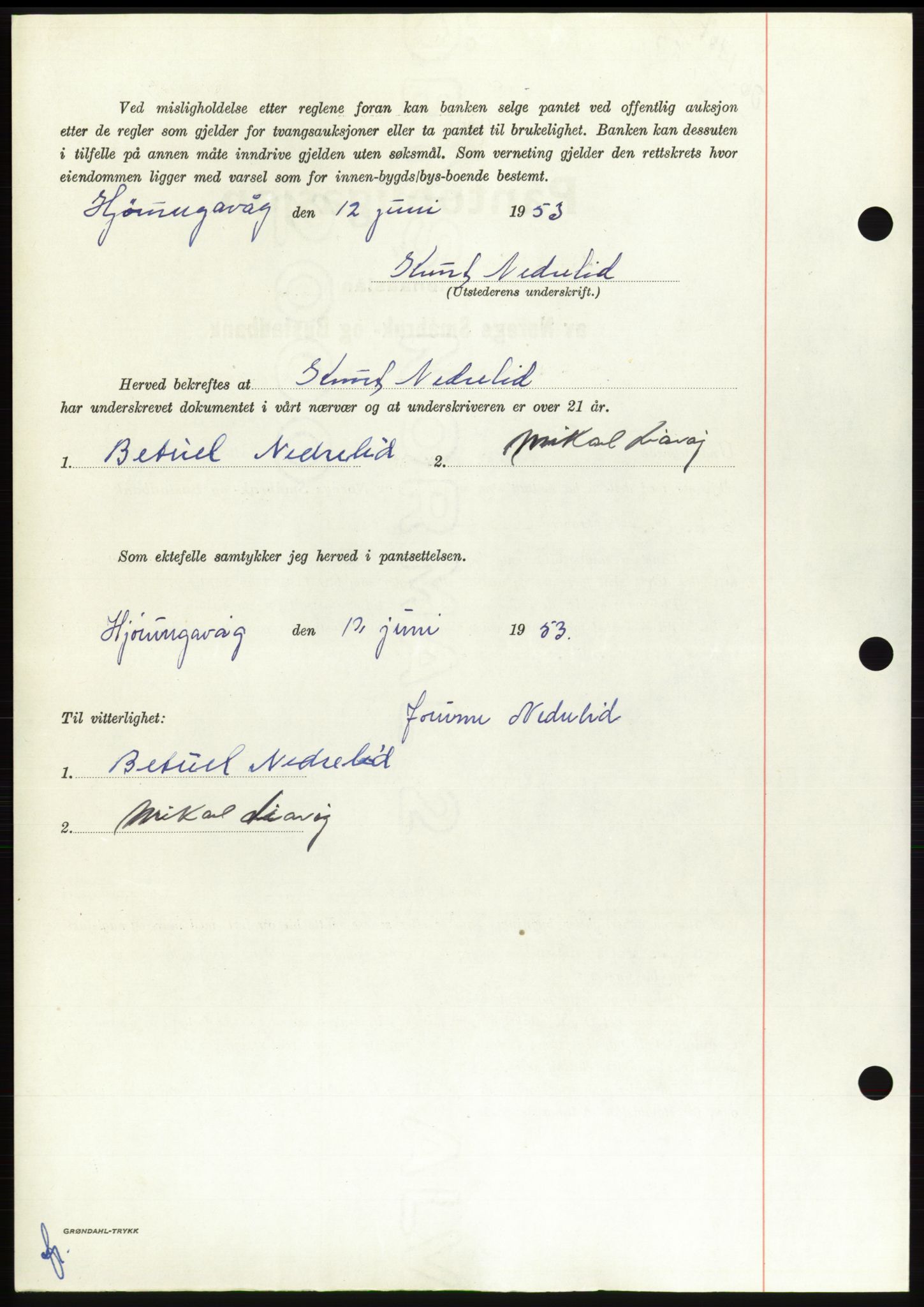 Søre Sunnmøre sorenskriveri, SAT/A-4122/1/2/2C/L0123: Mortgage book no. 11B, 1953-1953, Diary no: : 1467/1953