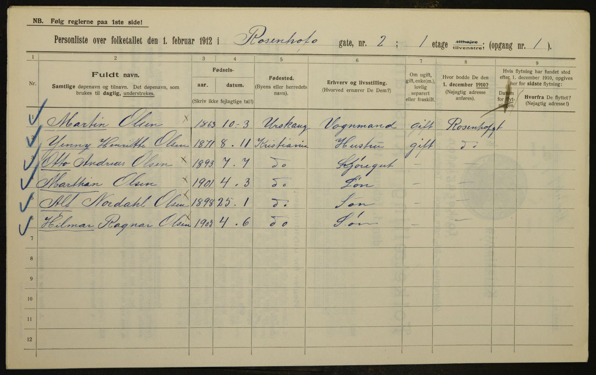 OBA, Municipal Census 1912 for Kristiania, 1912, p. 83881