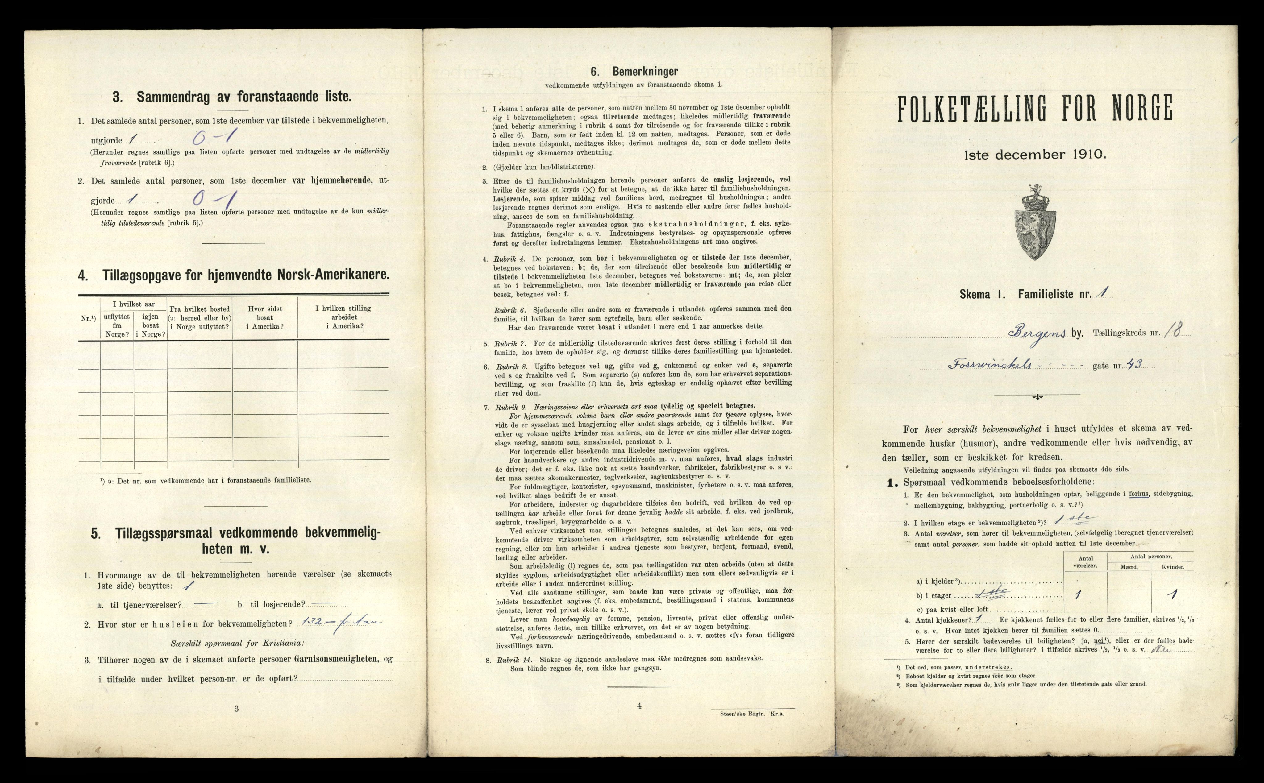 RA, 1910 census for Bergen, 1910, p. 5783