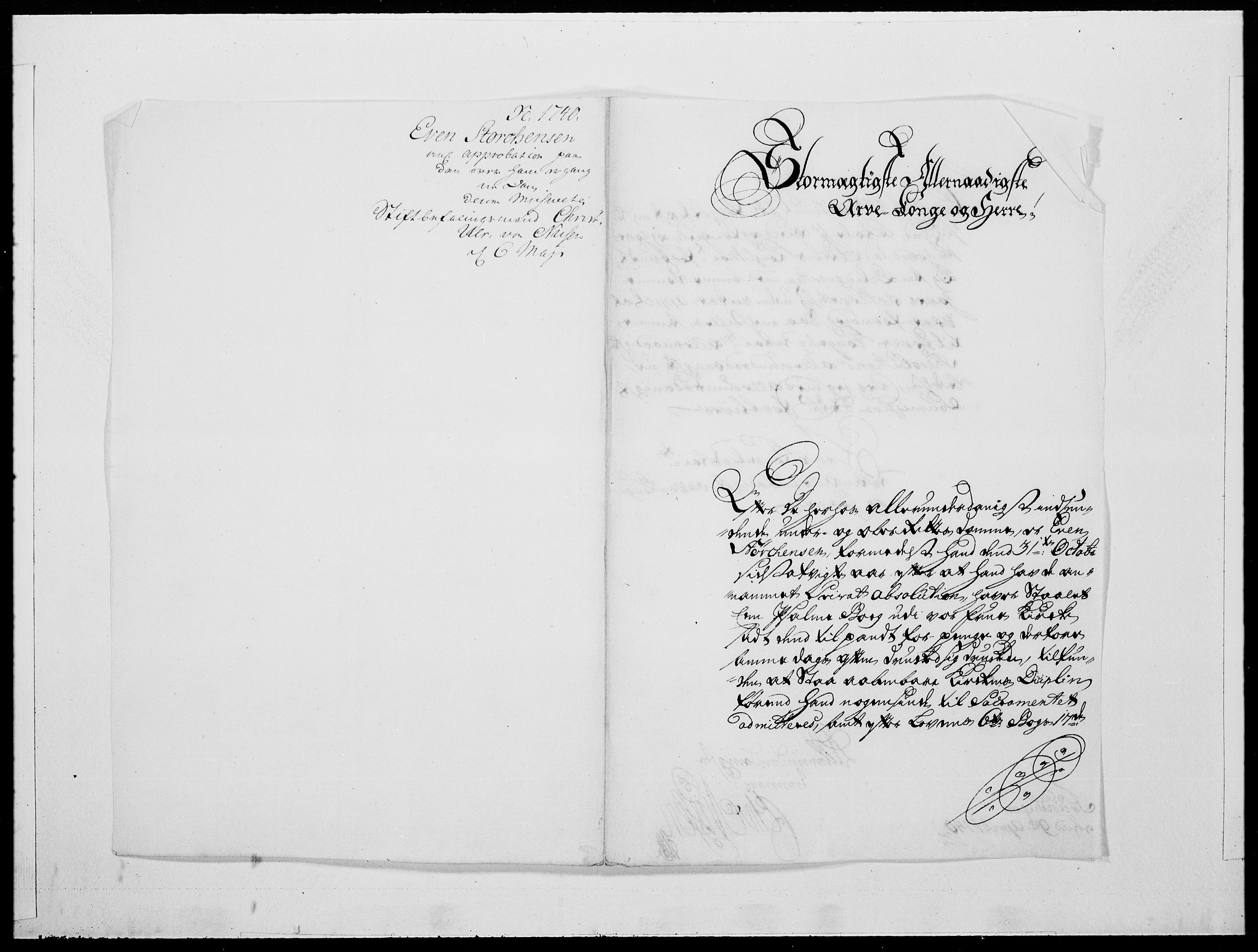 Danske Kanselli 1572-1799, AV/RA-EA-3023/F/Fc/Fcc/Fcca/L0131: Norske innlegg 1572-1799, 1740, p. 287