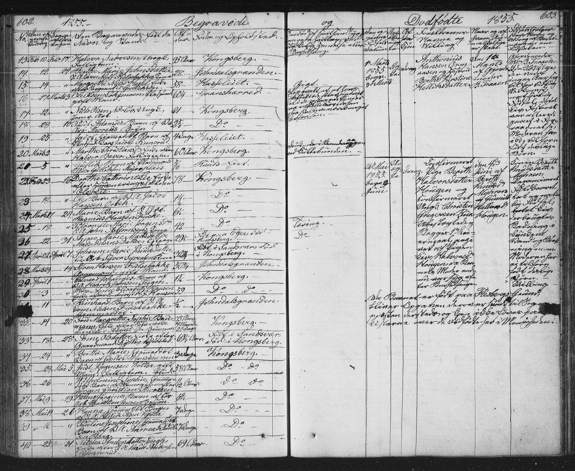 Kongsberg kirkebøker, AV/SAKO-A-22/G/Ga/L0002: Parish register (copy) no. 2, 1839-1858, p. 602-603