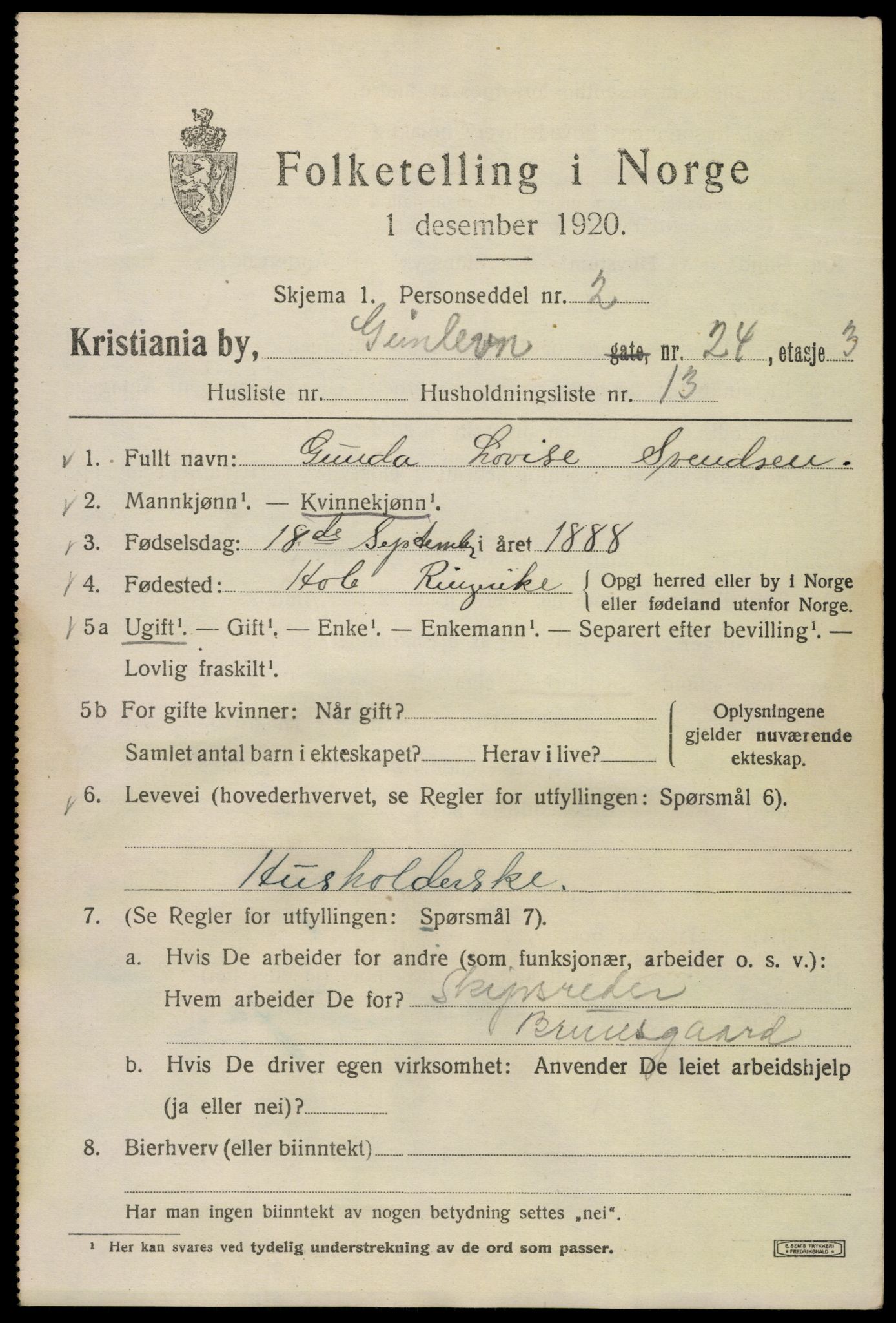 SAO, 1920 census for Kristiania, 1920, p. 248031