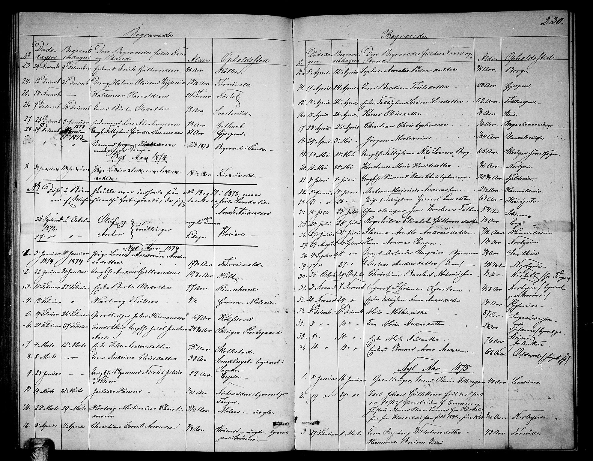 Skoger kirkebøker, AV/SAKO-A-59/G/Ga/L0002: Parish register (copy) no. I 2, 1860-1880, p. 230