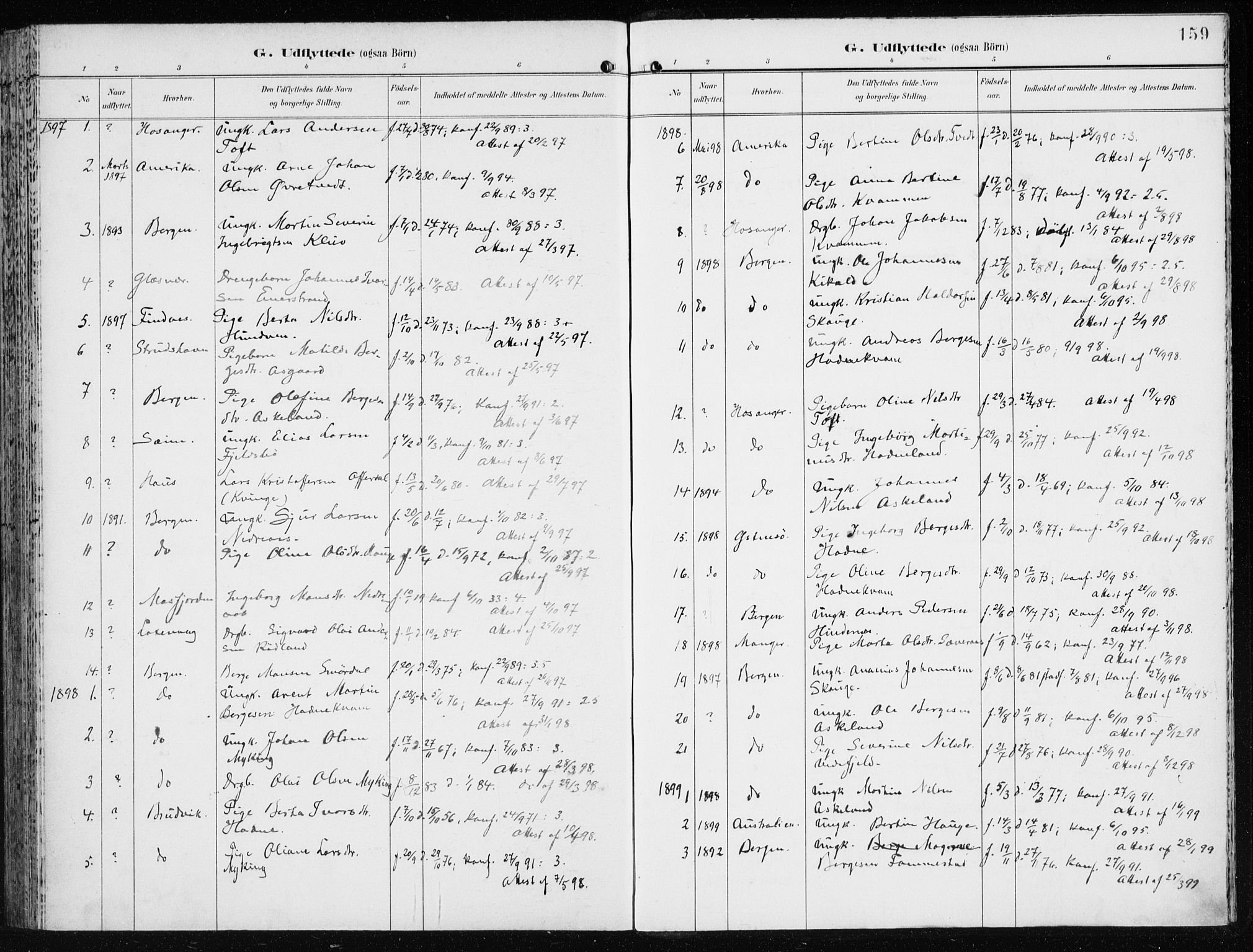 Lindås Sokneprestembete, AV/SAB-A-76701/H/Haa/Haaf/L0002: Parish register (official) no. F  2, 1897-1909, p. 159