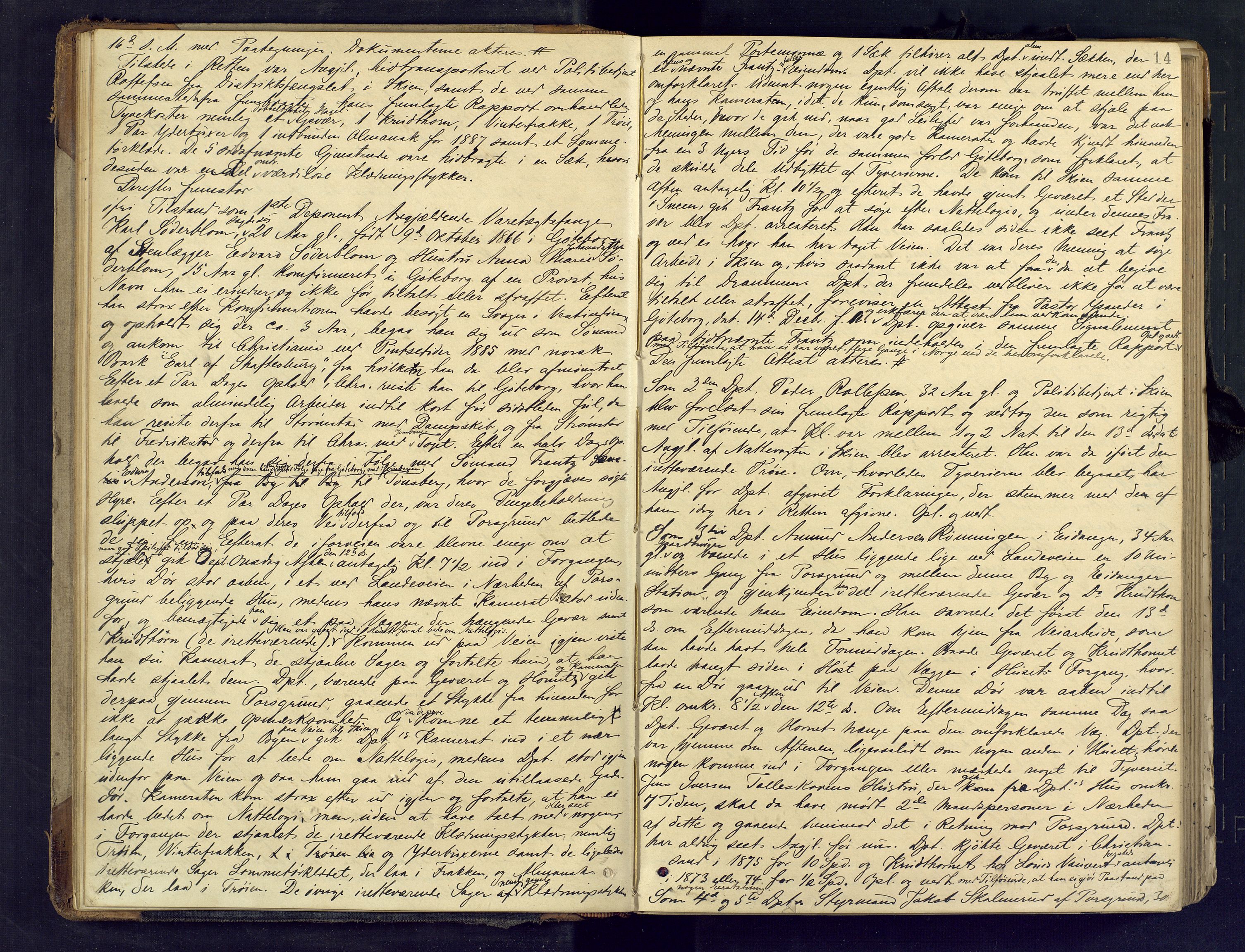 Gjerpen sorenskriveri, AV/SAKO-A-216/F/Fb/L0012: Ekstrarettsprotokoll, 1886-1893, p. 14