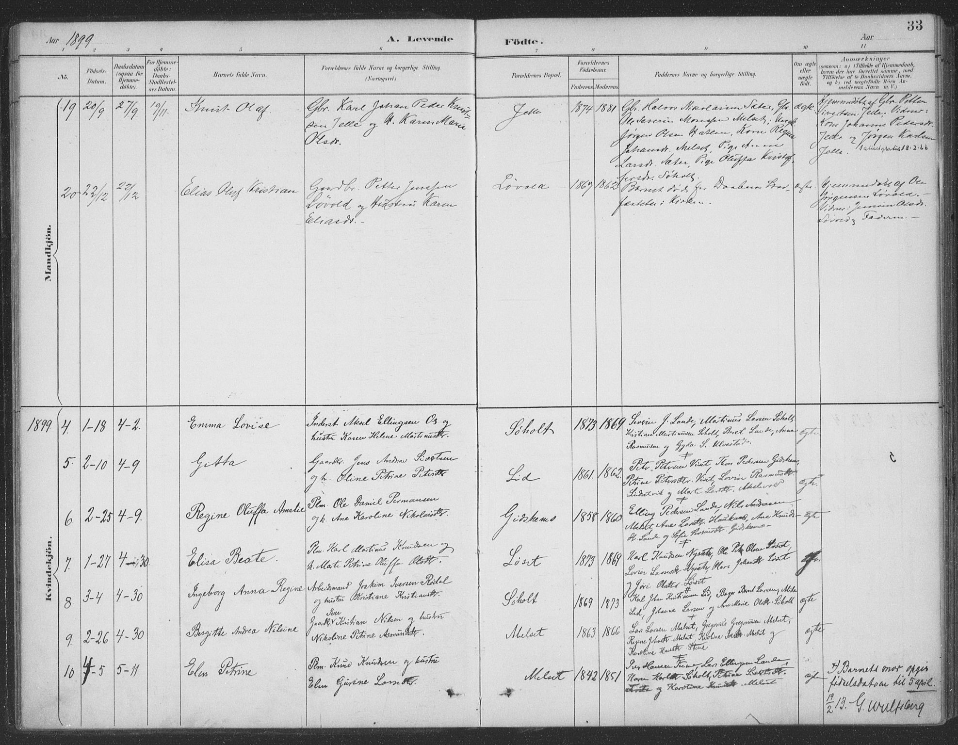 Ministerialprotokoller, klokkerbøker og fødselsregistre - Møre og Romsdal, AV/SAT-A-1454/522/L0316: Parish register (official) no. 522A11, 1890-1911, p. 33