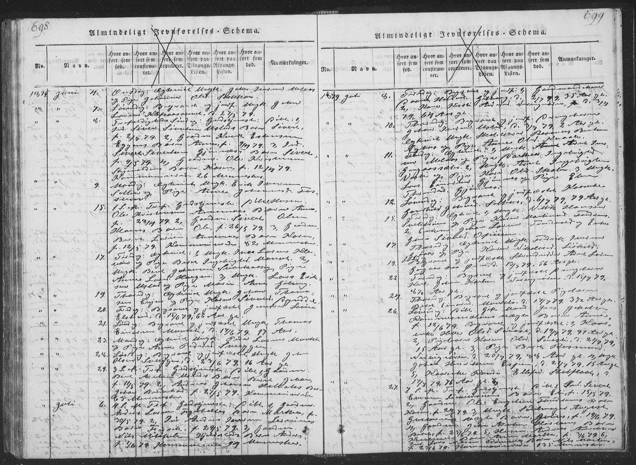 Ministerialprotokoller, klokkerbøker og fødselsregistre - Sør-Trøndelag, AV/SAT-A-1456/668/L0816: Parish register (copy) no. 668C05, 1816-1893, p. 698-699