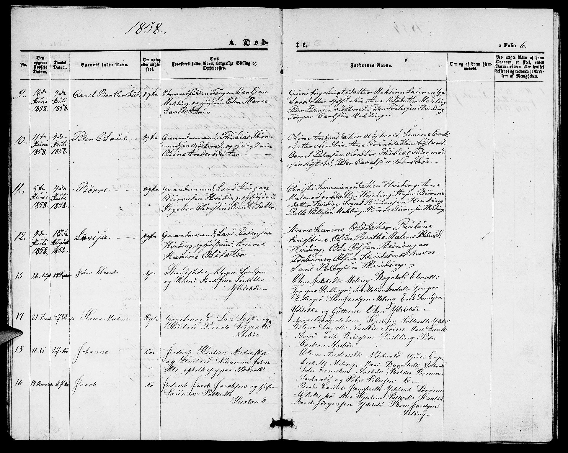 Rennesøy sokneprestkontor, SAST/A -101827/H/Ha/Hab/L0003: Parish register (copy) no. B 3, 1855-1888, p. 6