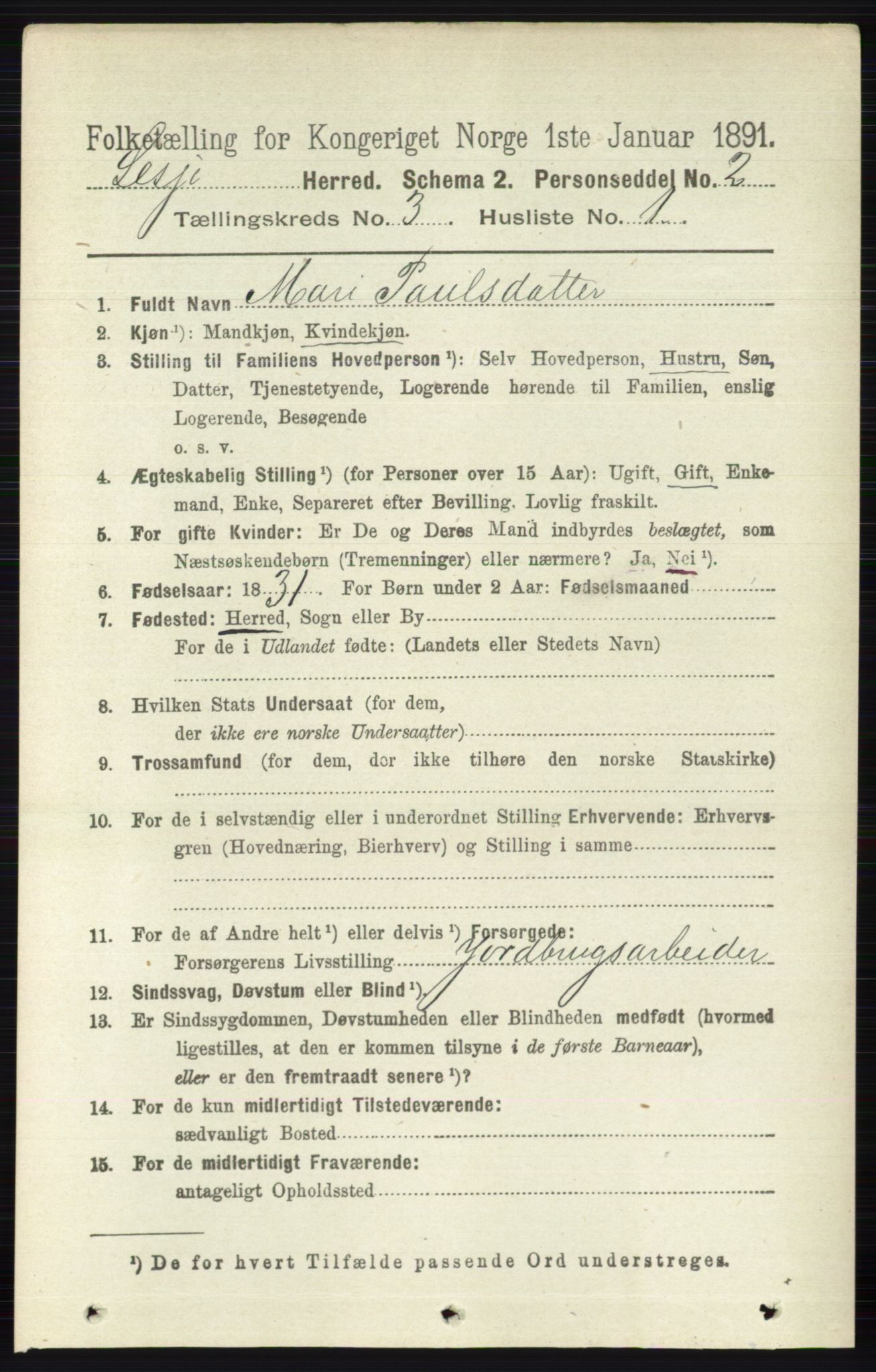 RA, 1891 census for 0512 Lesja, 1891, p. 633