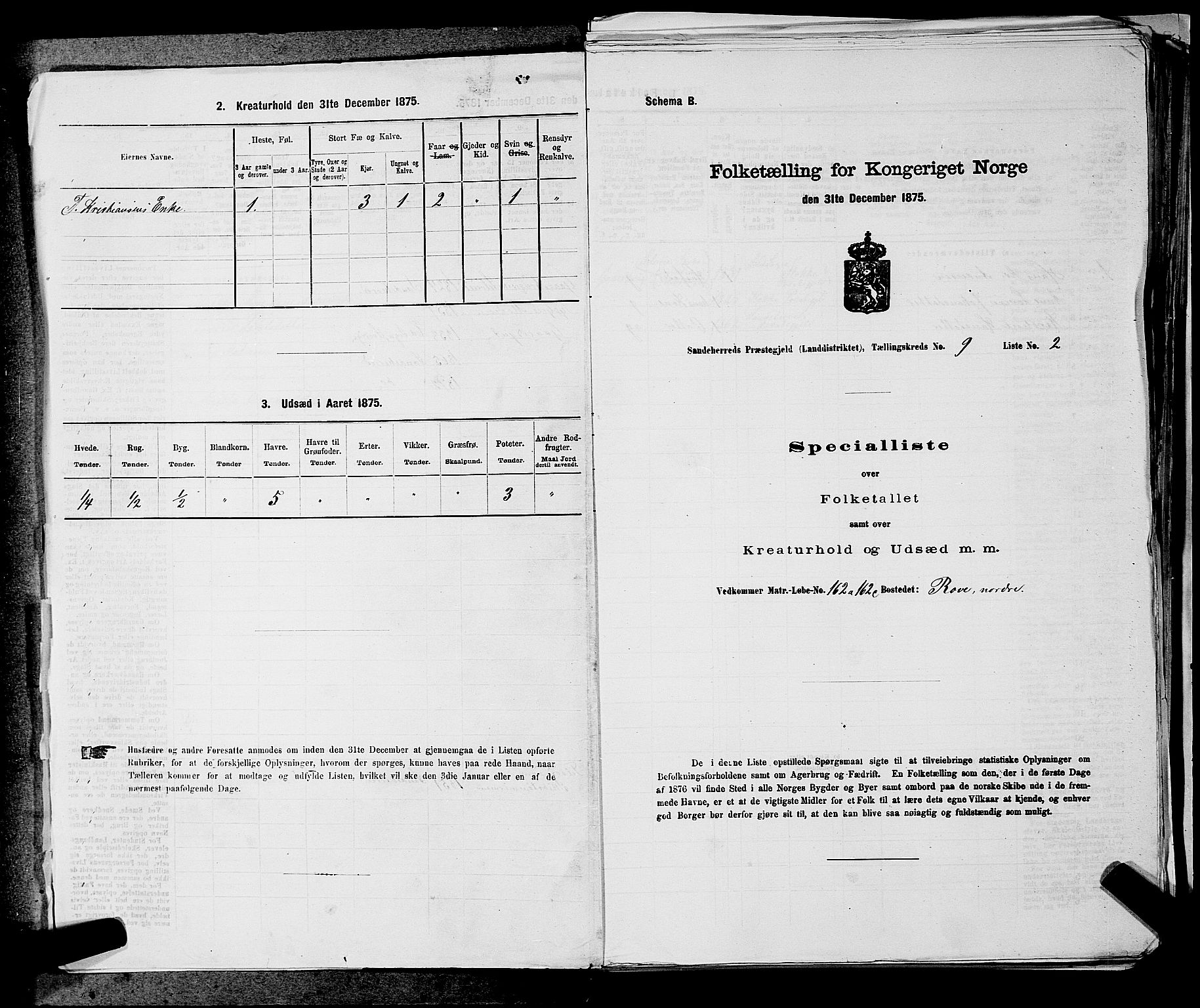 SAKO, 1875 census for 0724L Sandeherred/Sandeherred, 1875, p. 2098