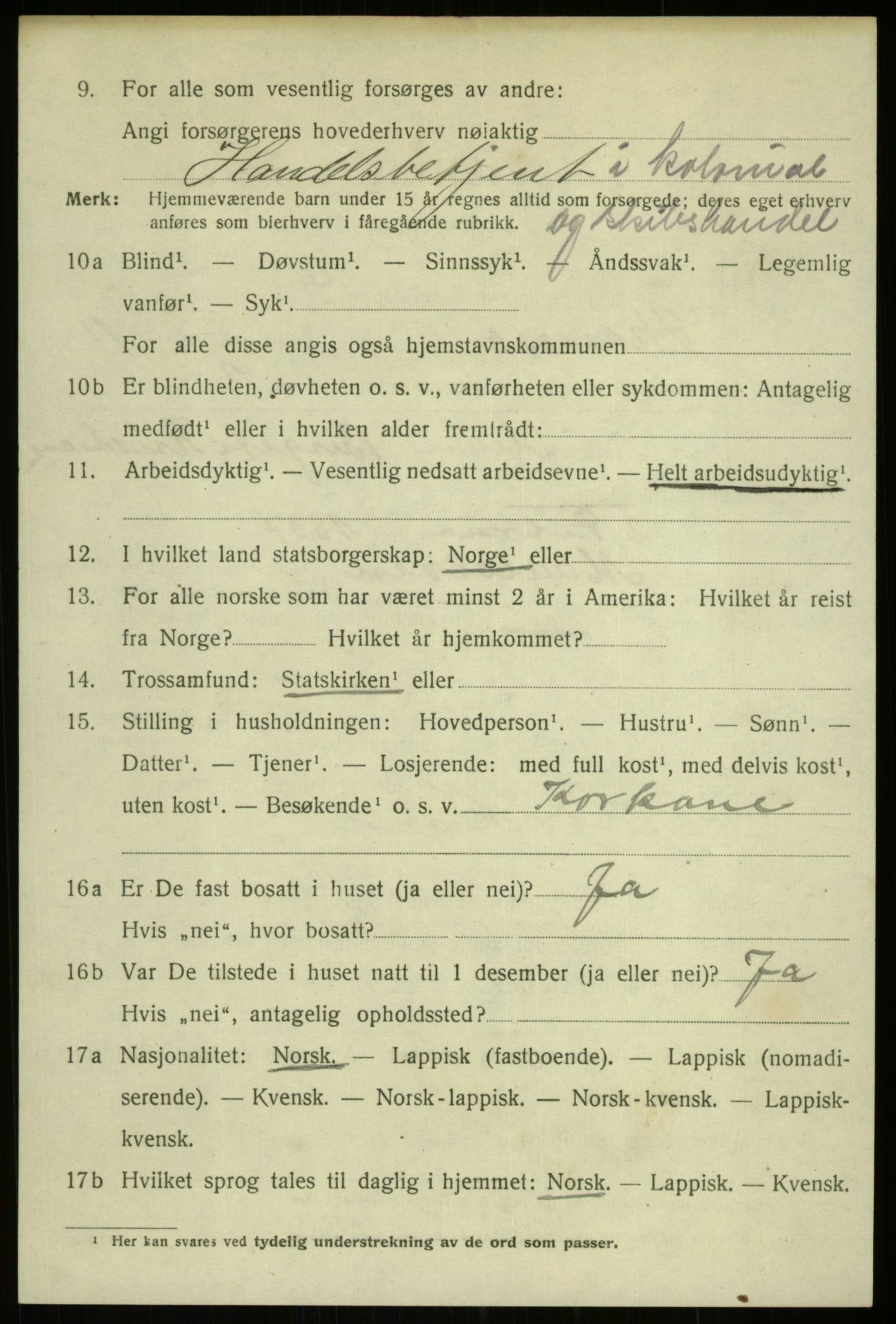 SATØ, 1920 census for Tromsø, 1920, p. 22642