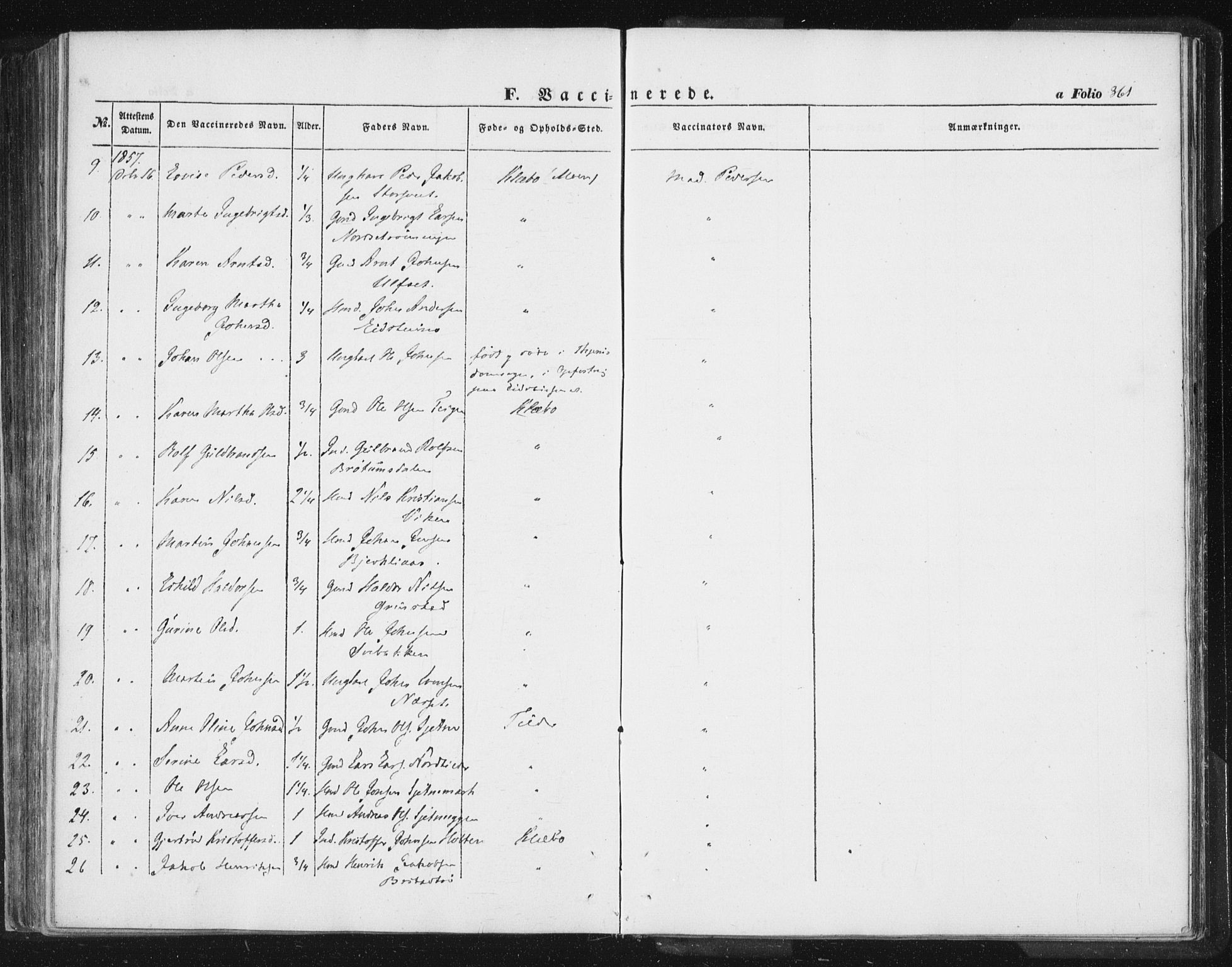 Ministerialprotokoller, klokkerbøker og fødselsregistre - Sør-Trøndelag, SAT/A-1456/618/L0441: Parish register (official) no. 618A05, 1843-1862, p. 361