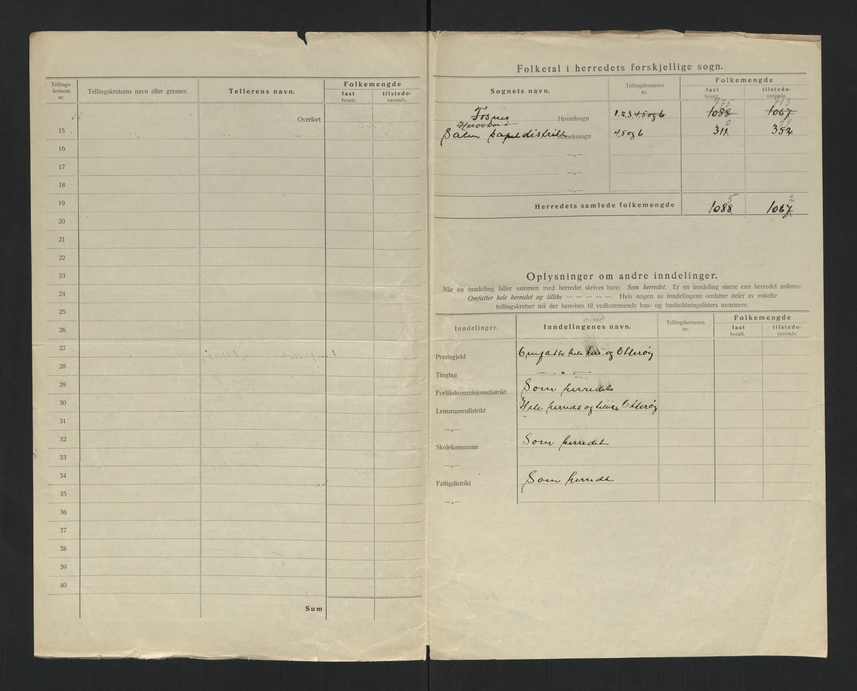 SAT, 1920 census for Fosnes, 1920, p. 5