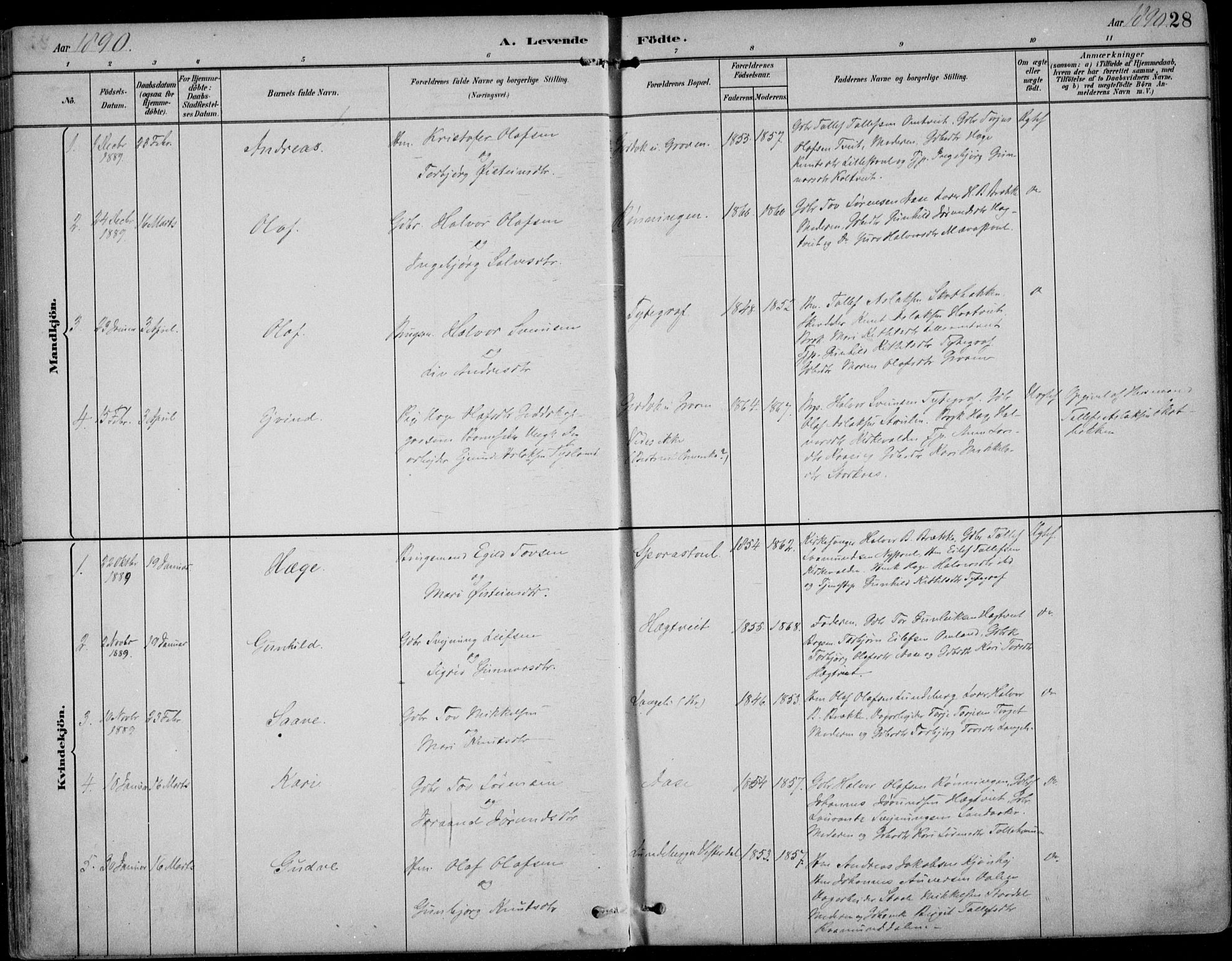 Kviteseid kirkebøker, AV/SAKO-A-276/F/Fb/L0002: Parish register (official) no. II 2, 1882-1916, p. 28